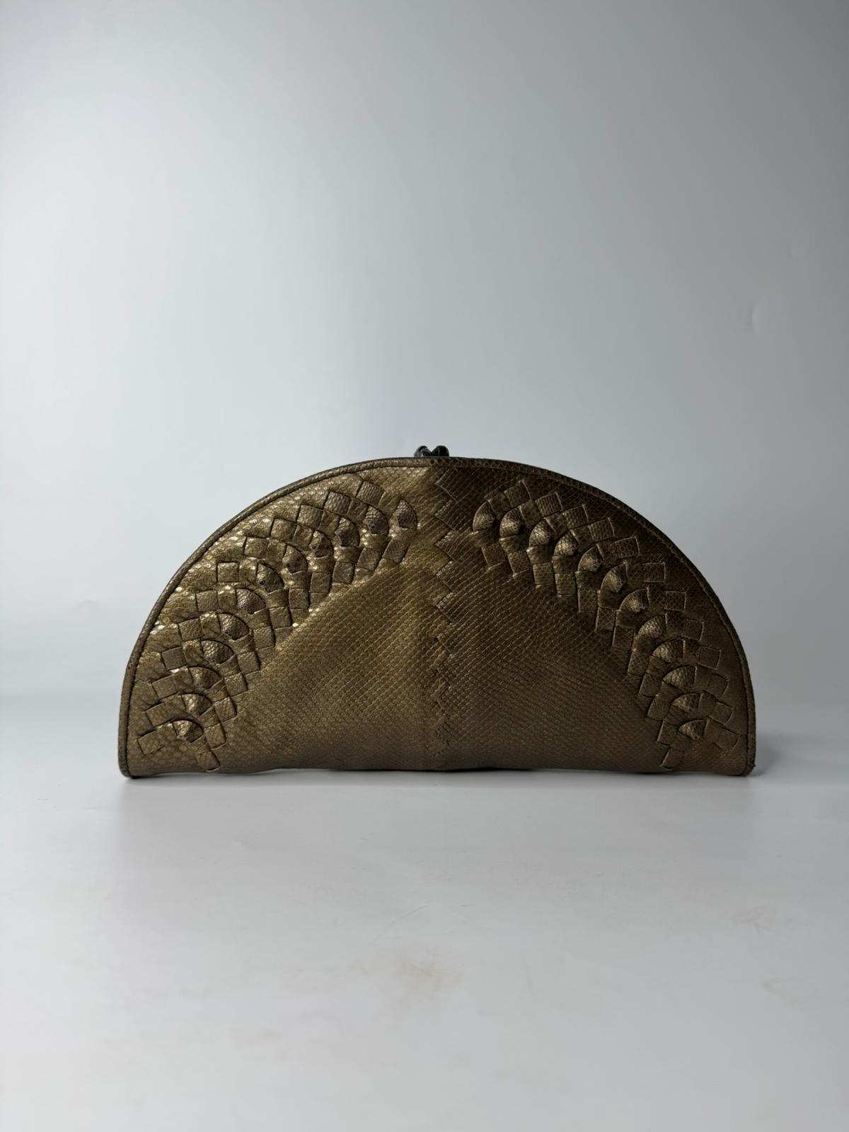 BOTTEGA VENETA HALF MOON INTRECCIATO CLUTCH