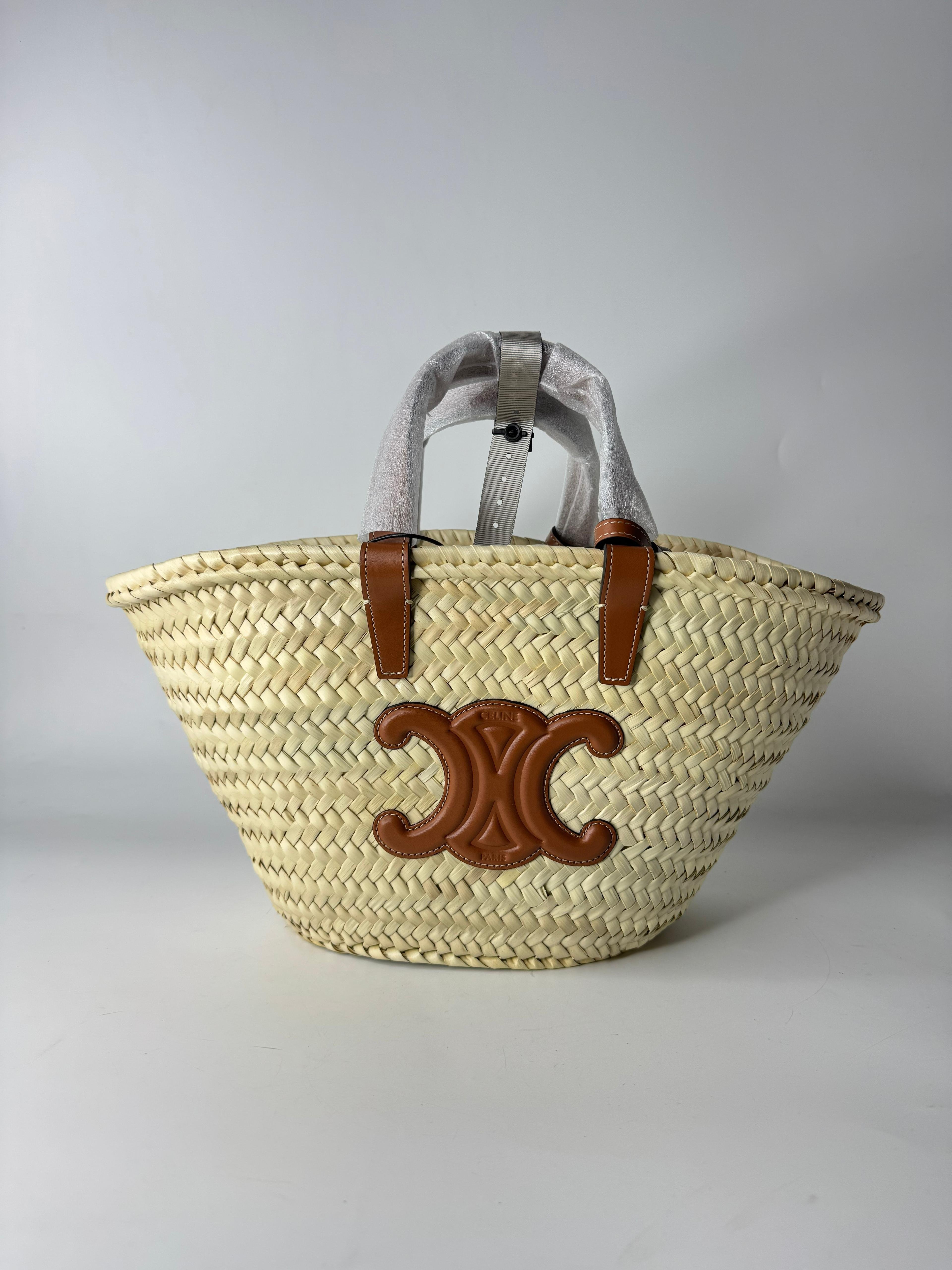 CELINE CABAS TRIOMPHE BEIGE EN PAILLE