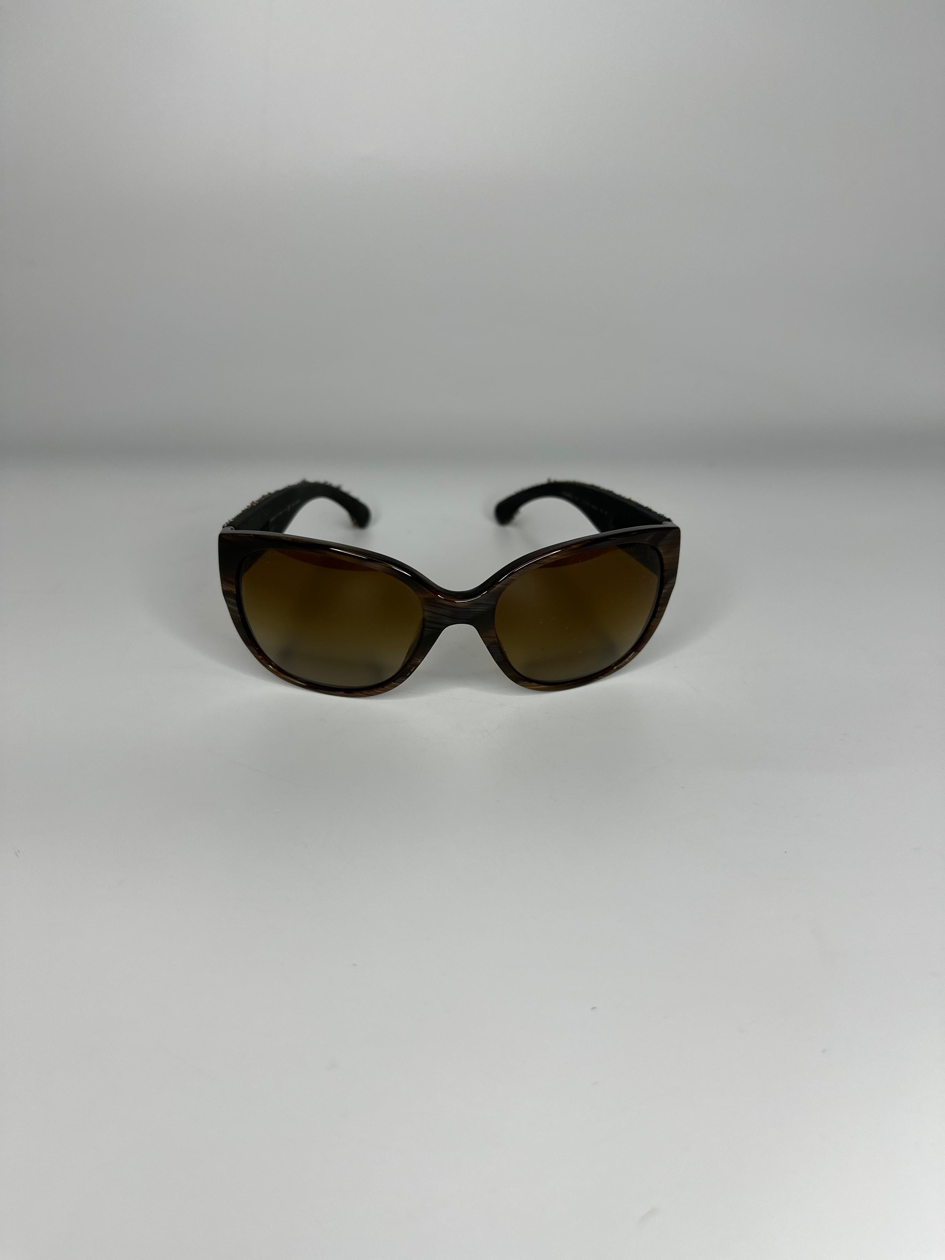 CHANEL BROWN TWEED SUNGLASSES