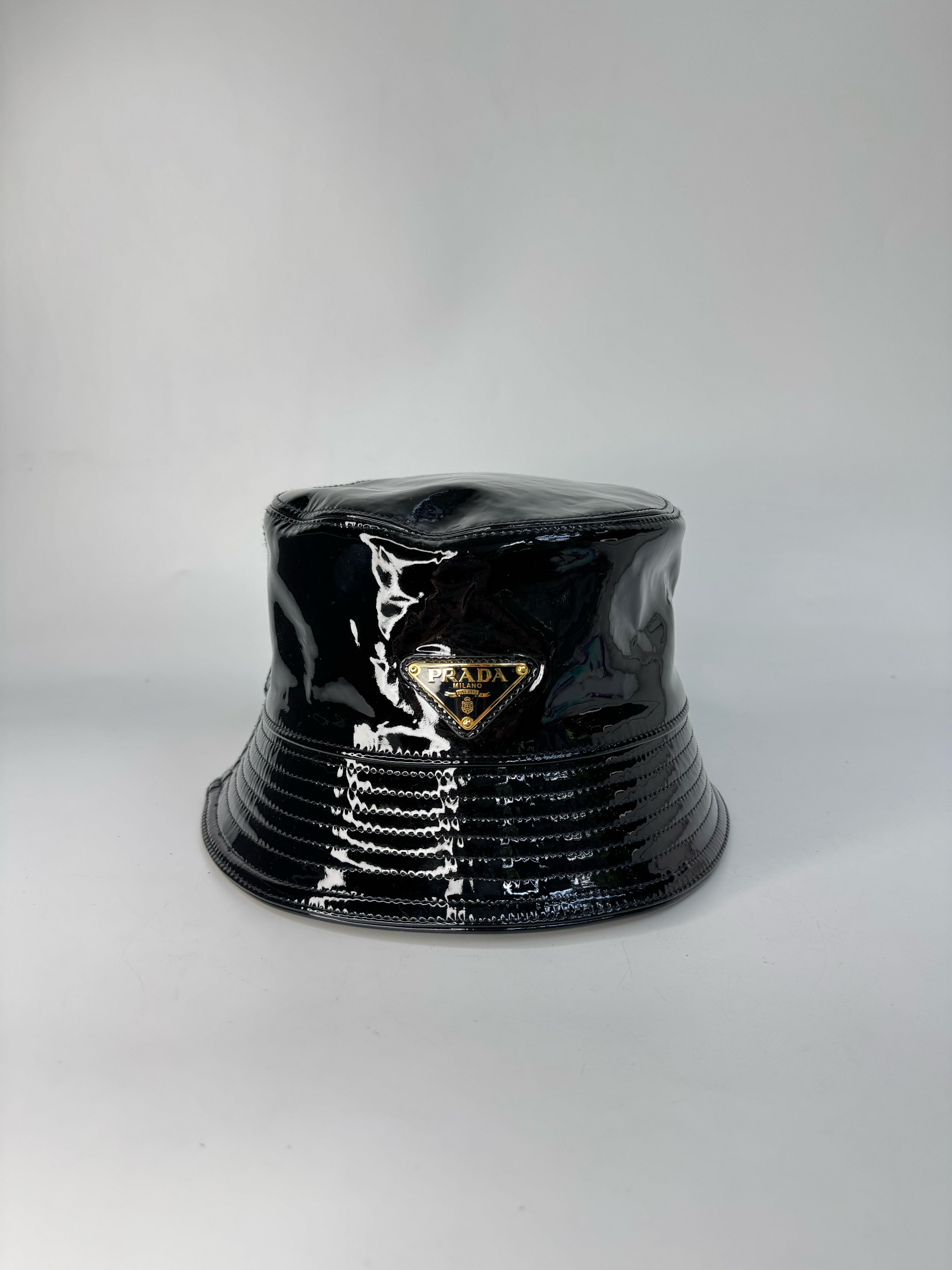 PRADA HAT PATENT LEAHER