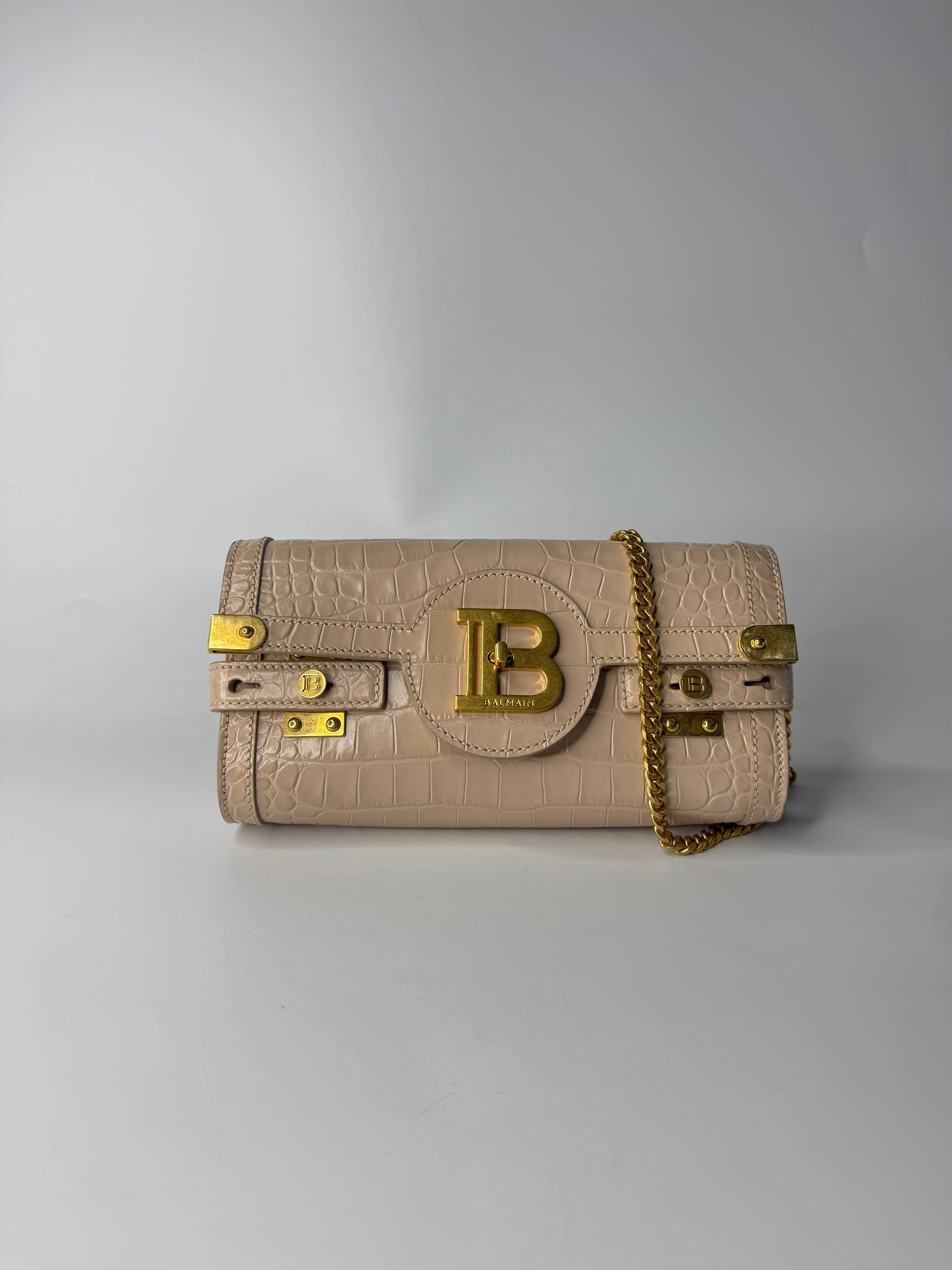 BALMAIN B-BUZZ 23 CROCODILE LEATHER 