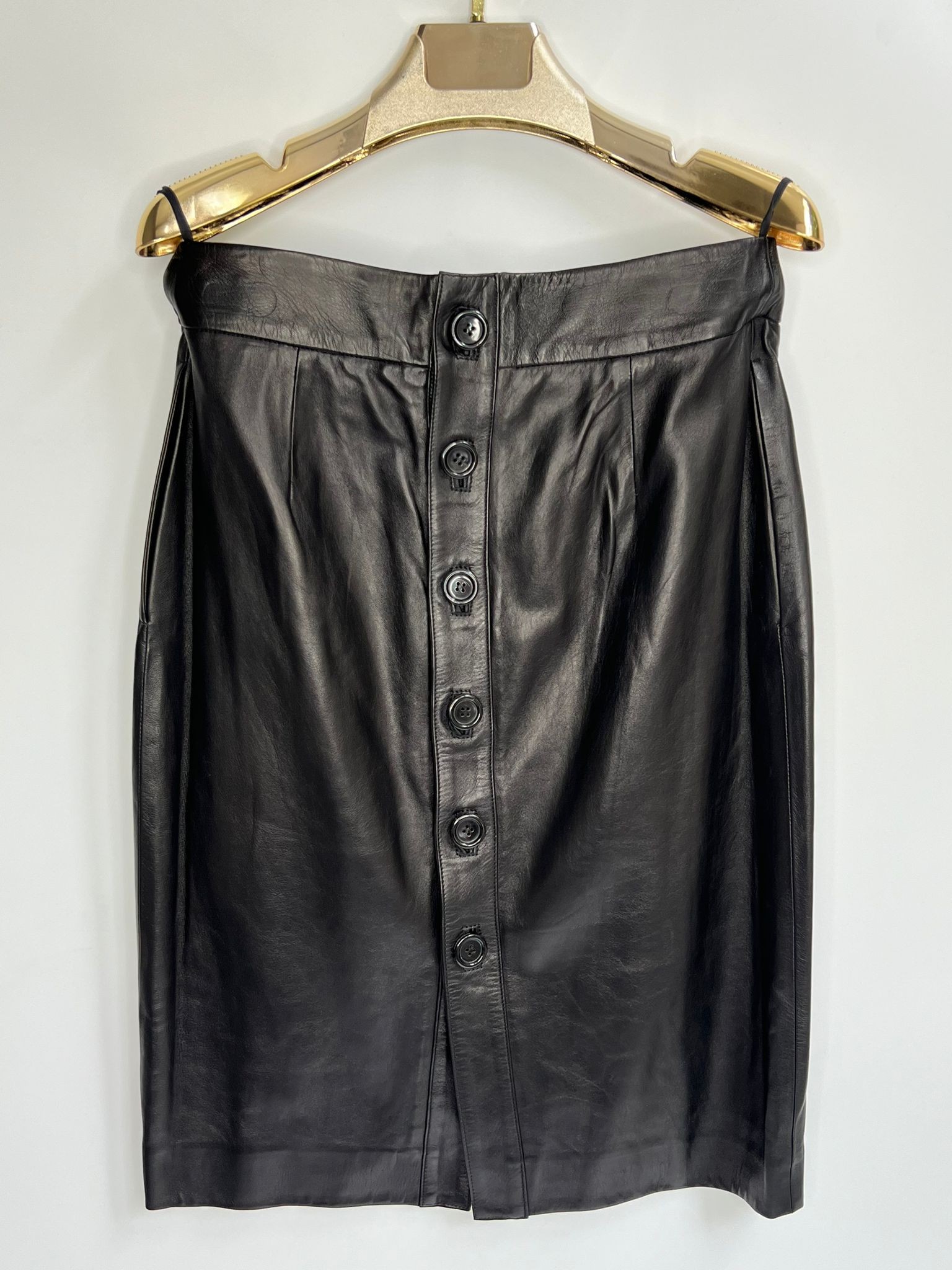 SAINT LAURENT LEATHER SKIRT