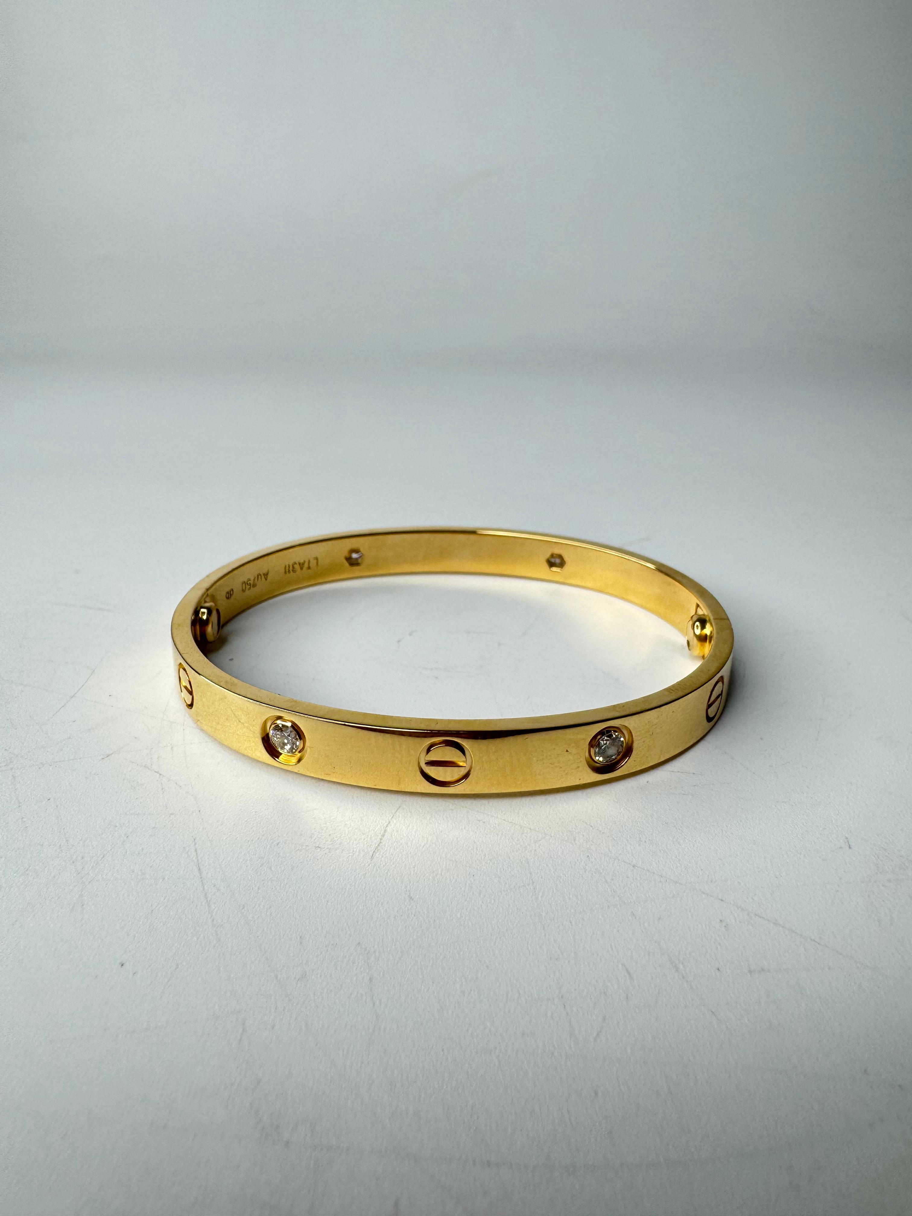 CARTIER LOVE BİLEZİK KLASİK MODEL 4 PIRLANTA 
