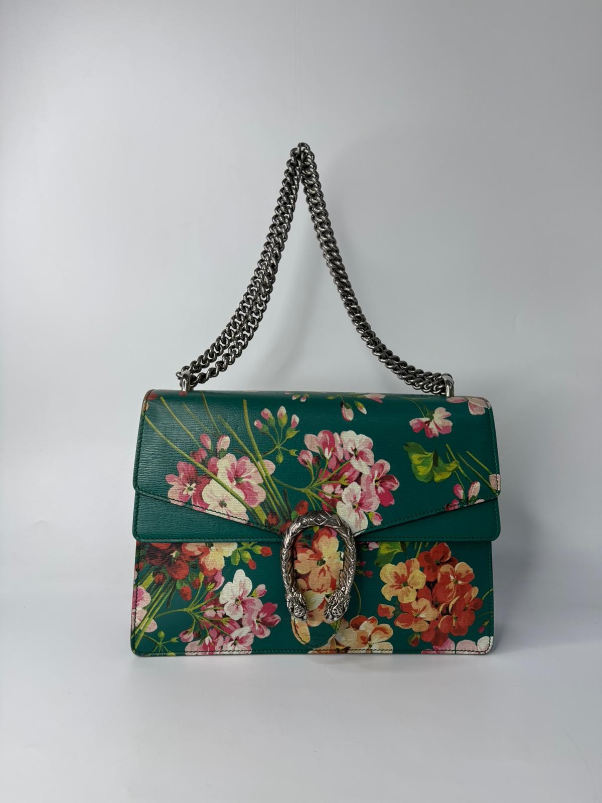 GUCCI GREEN DIONYSUS BLOOMS LEATHER