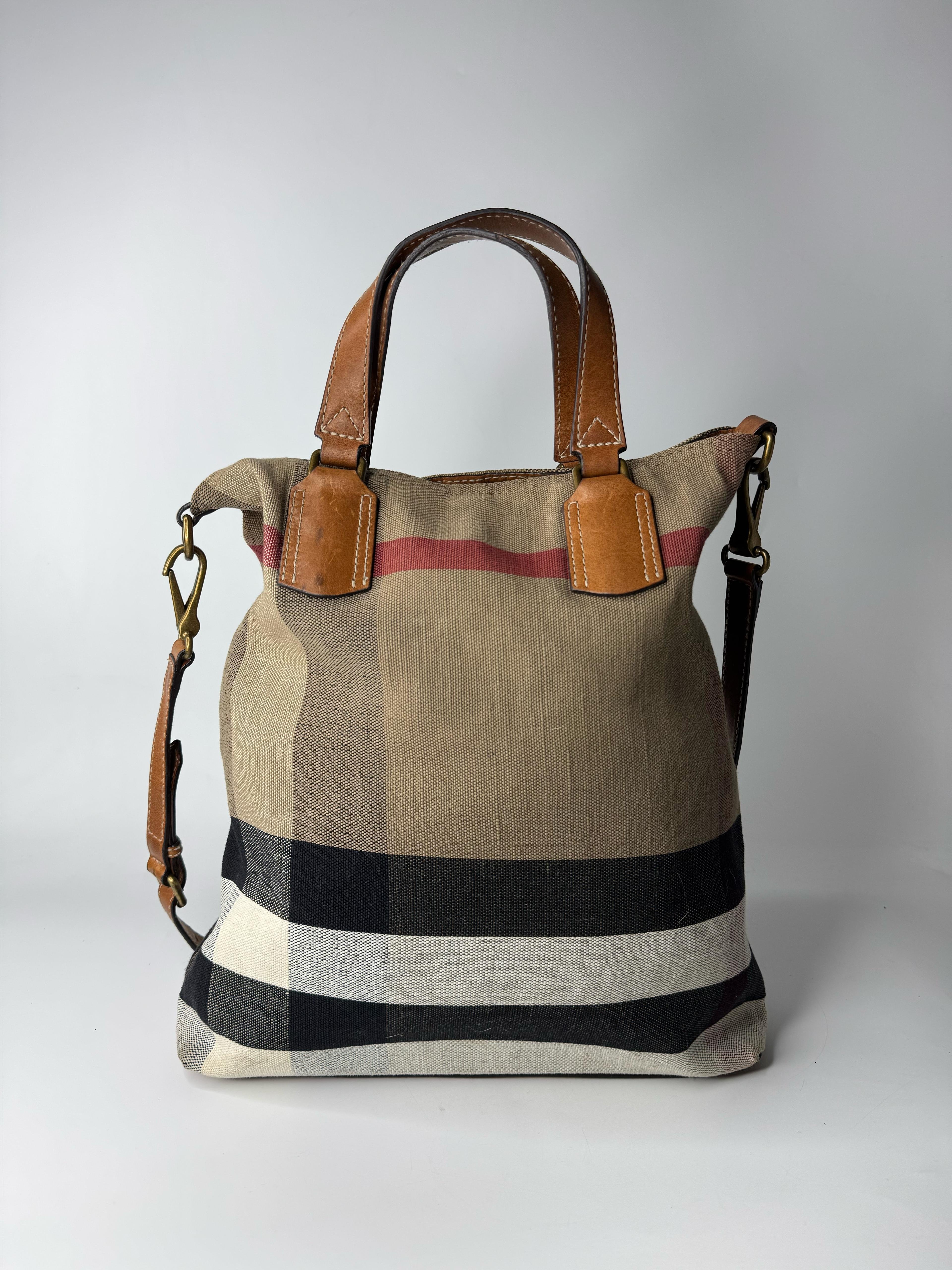BURBERRY MEGA CHECK MEDIUM TOTTENHAM TOTE BAG