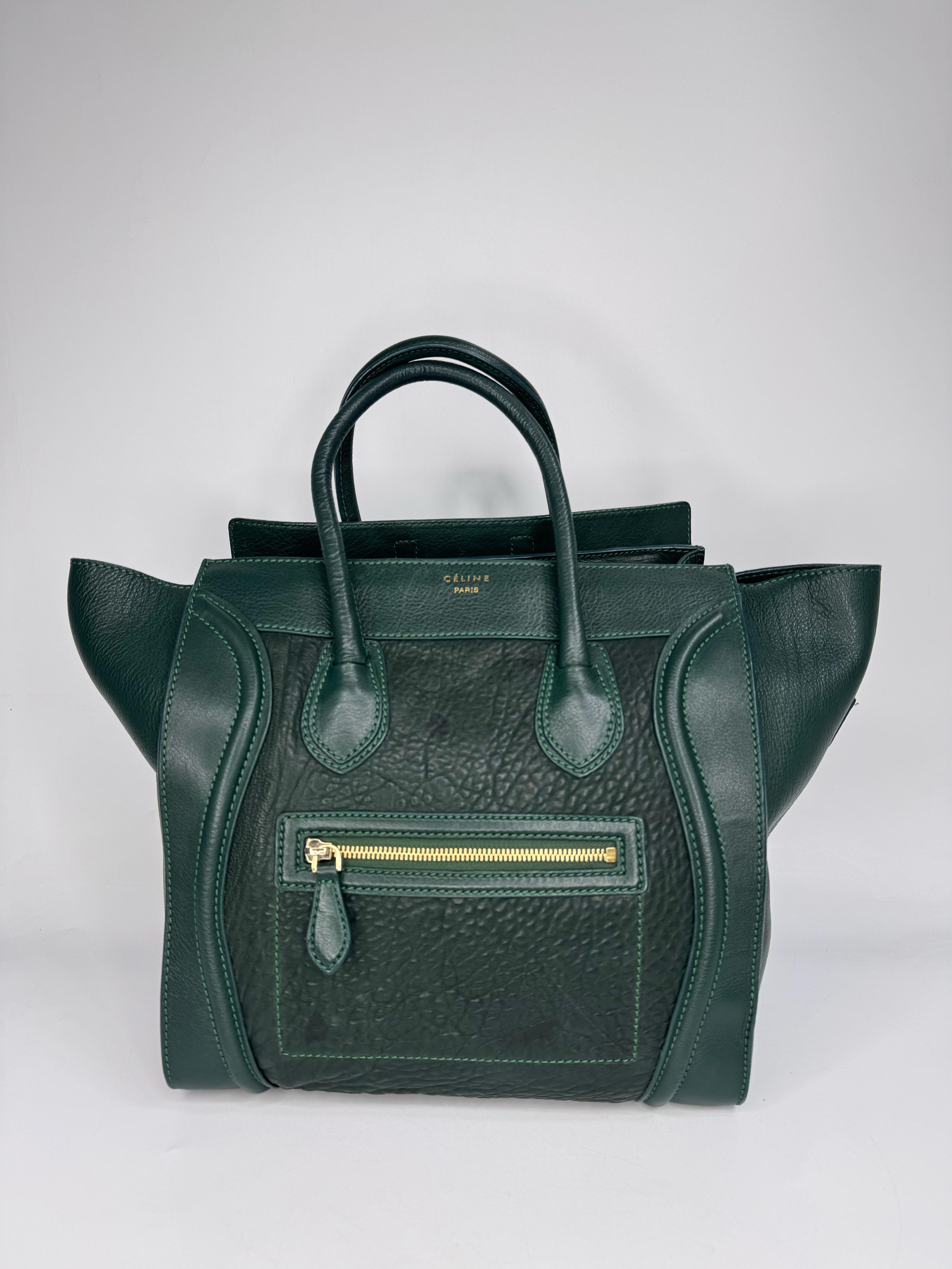 CELINE GREEN LEATHER BAG