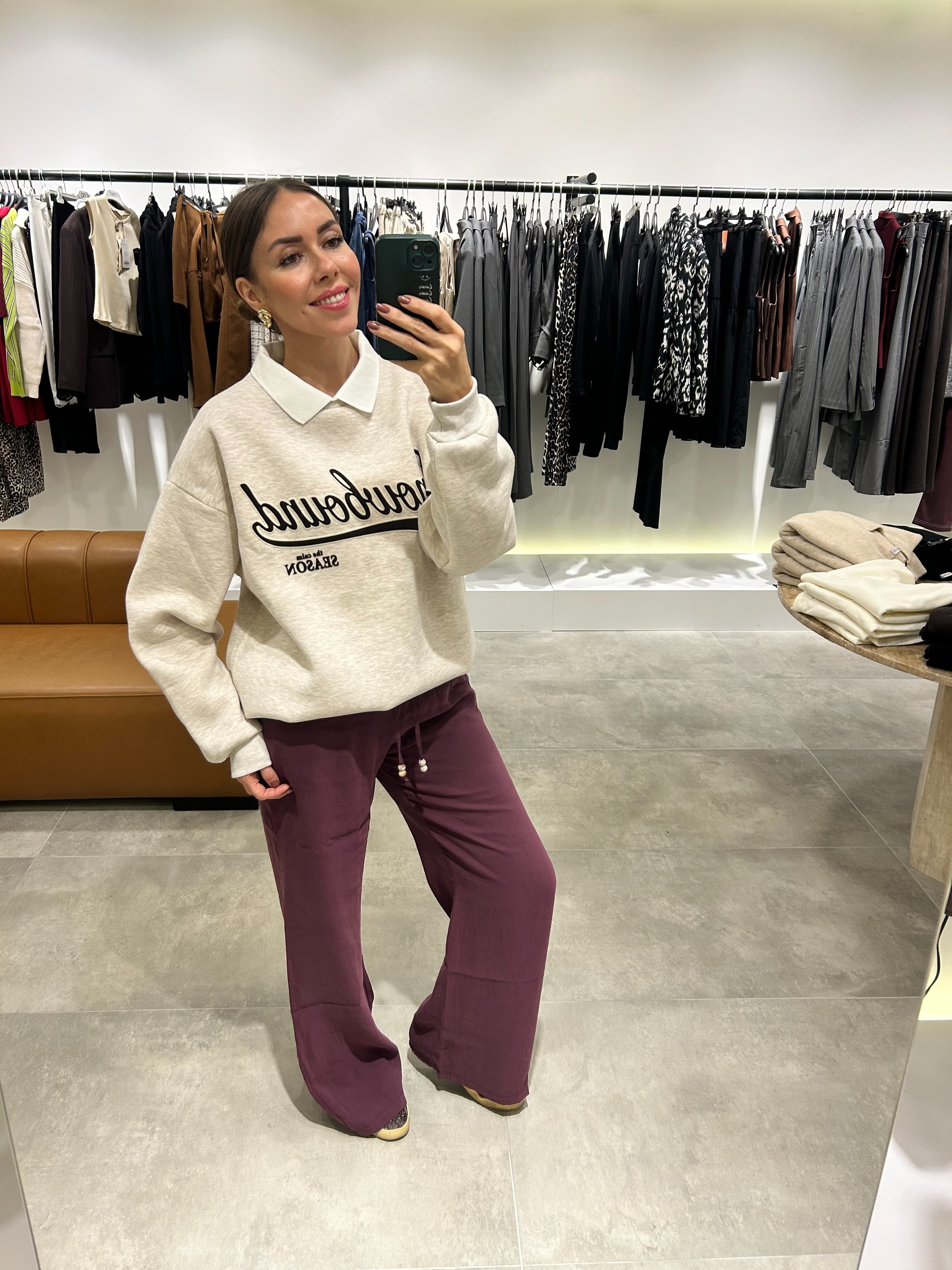 kendinden yakalı sweatshirt
