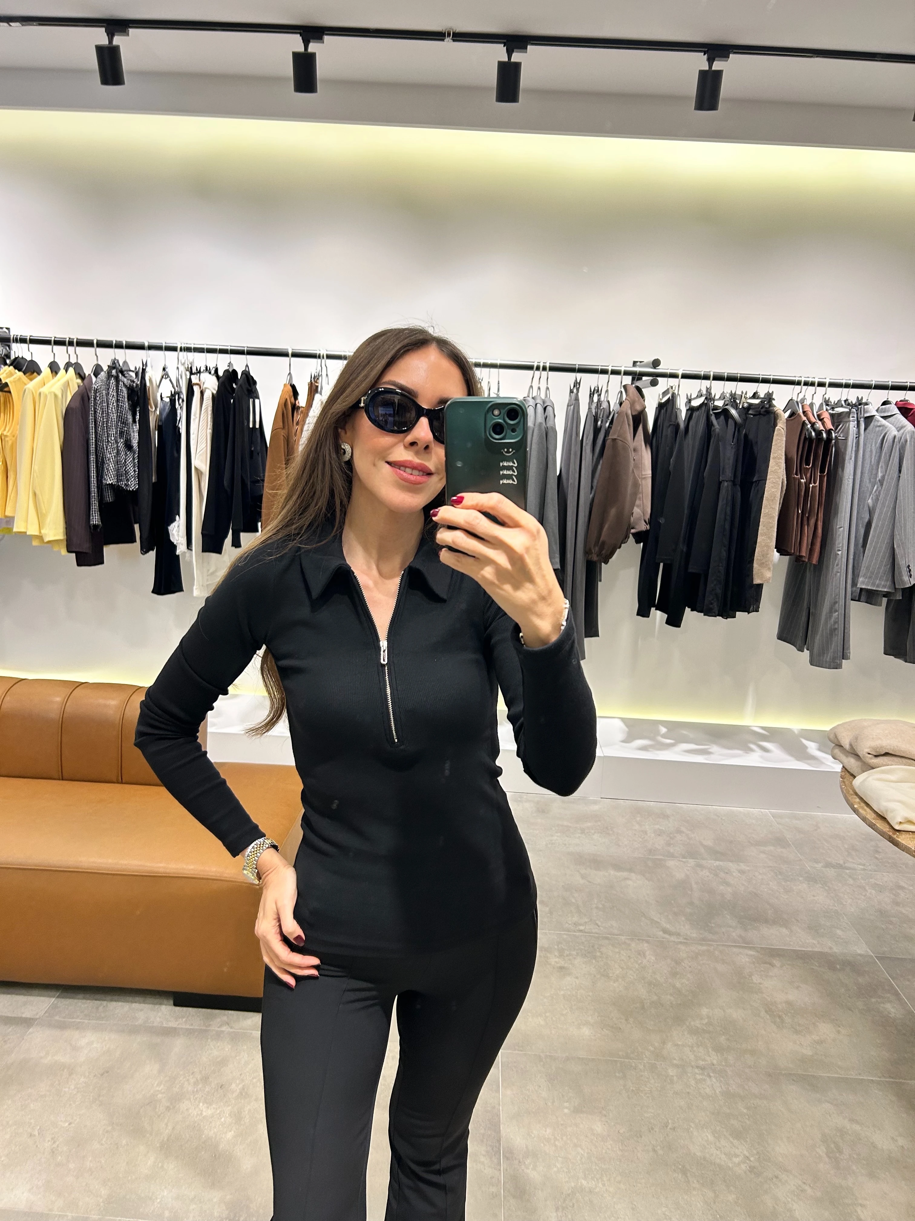 fermuarlı siyah basic