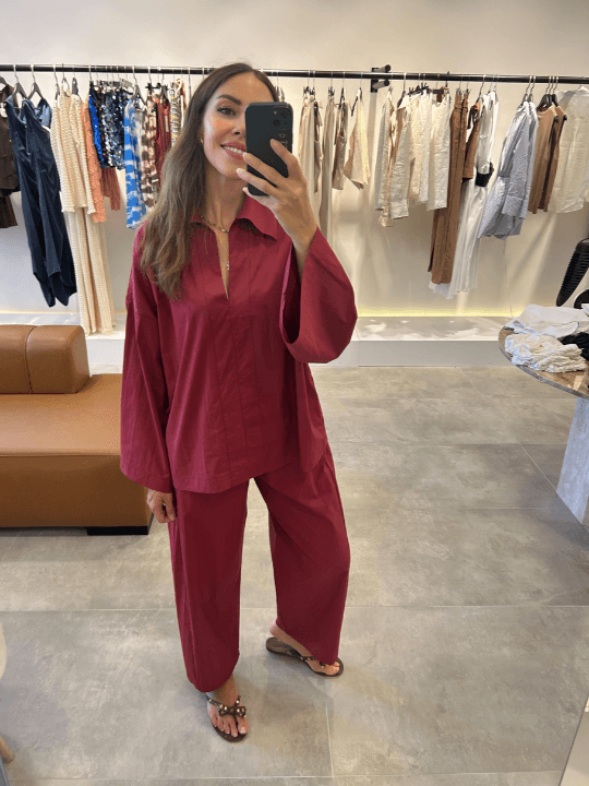 PAMUK OVERSIZE GÖMLEK PANTALON TAKIM