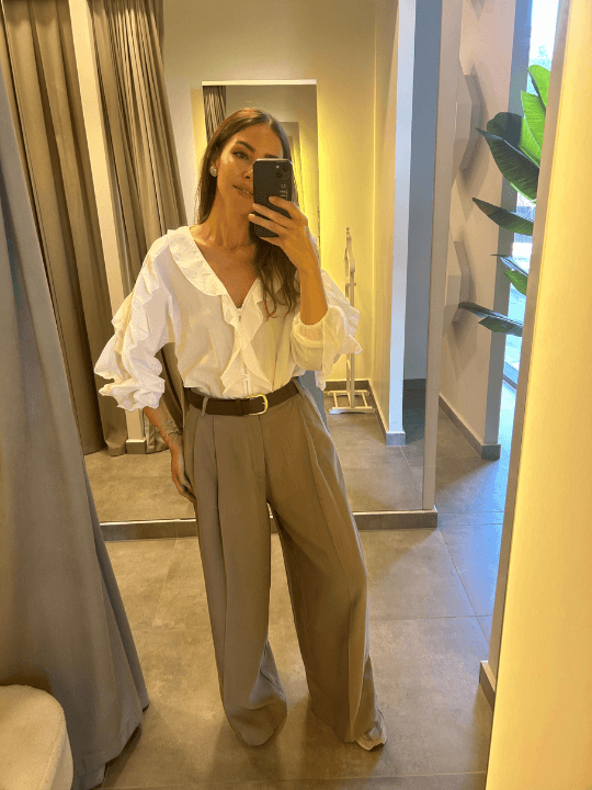 VİZON KEMERLİ PALAZZO PANTALON