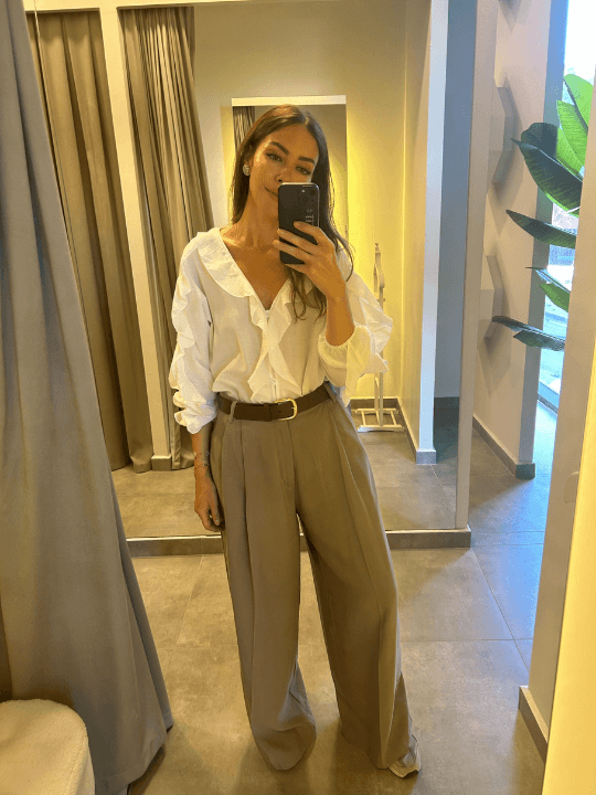 VİZON KEMERLİ PALAZZO PANTALON