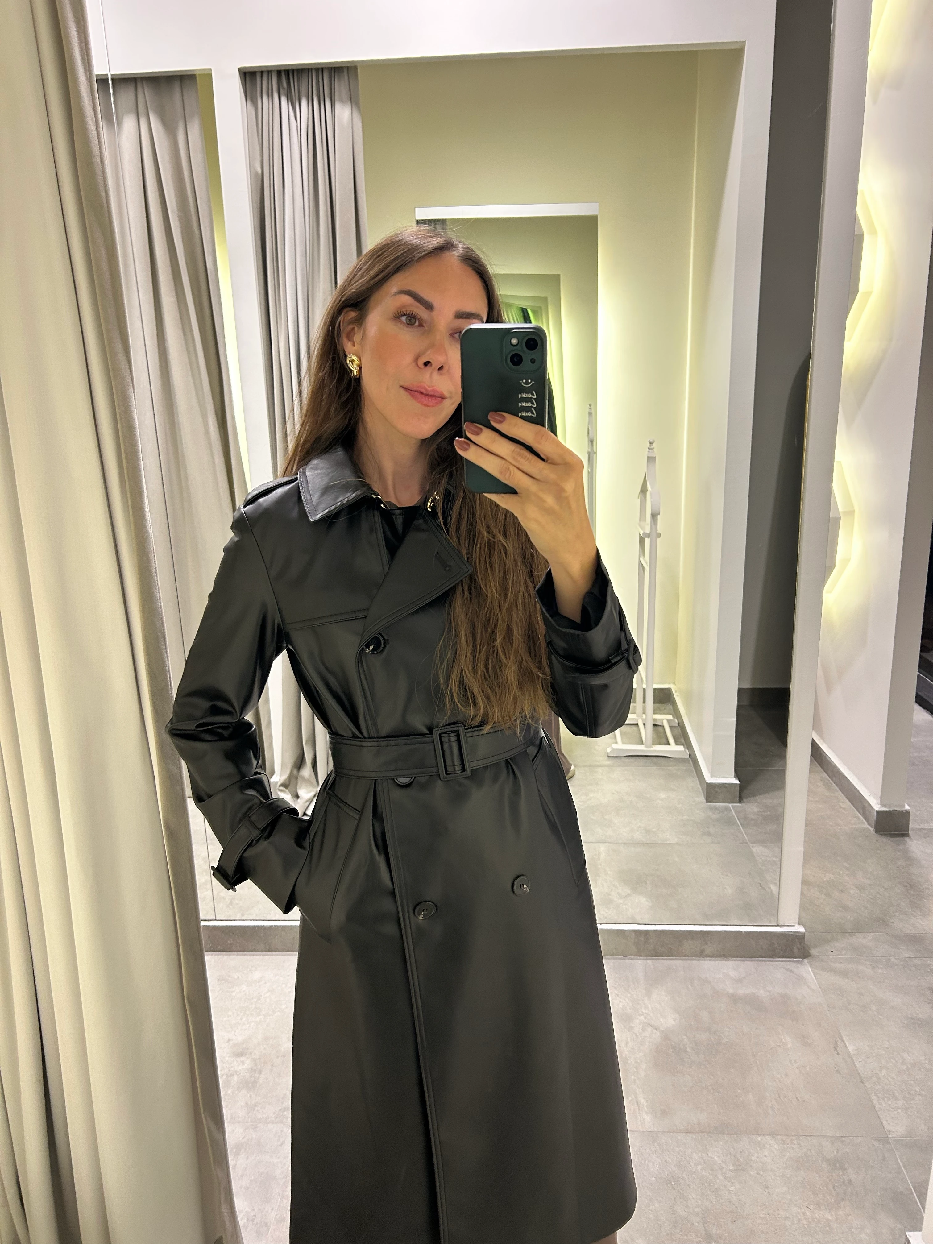 vegan deri trençkot