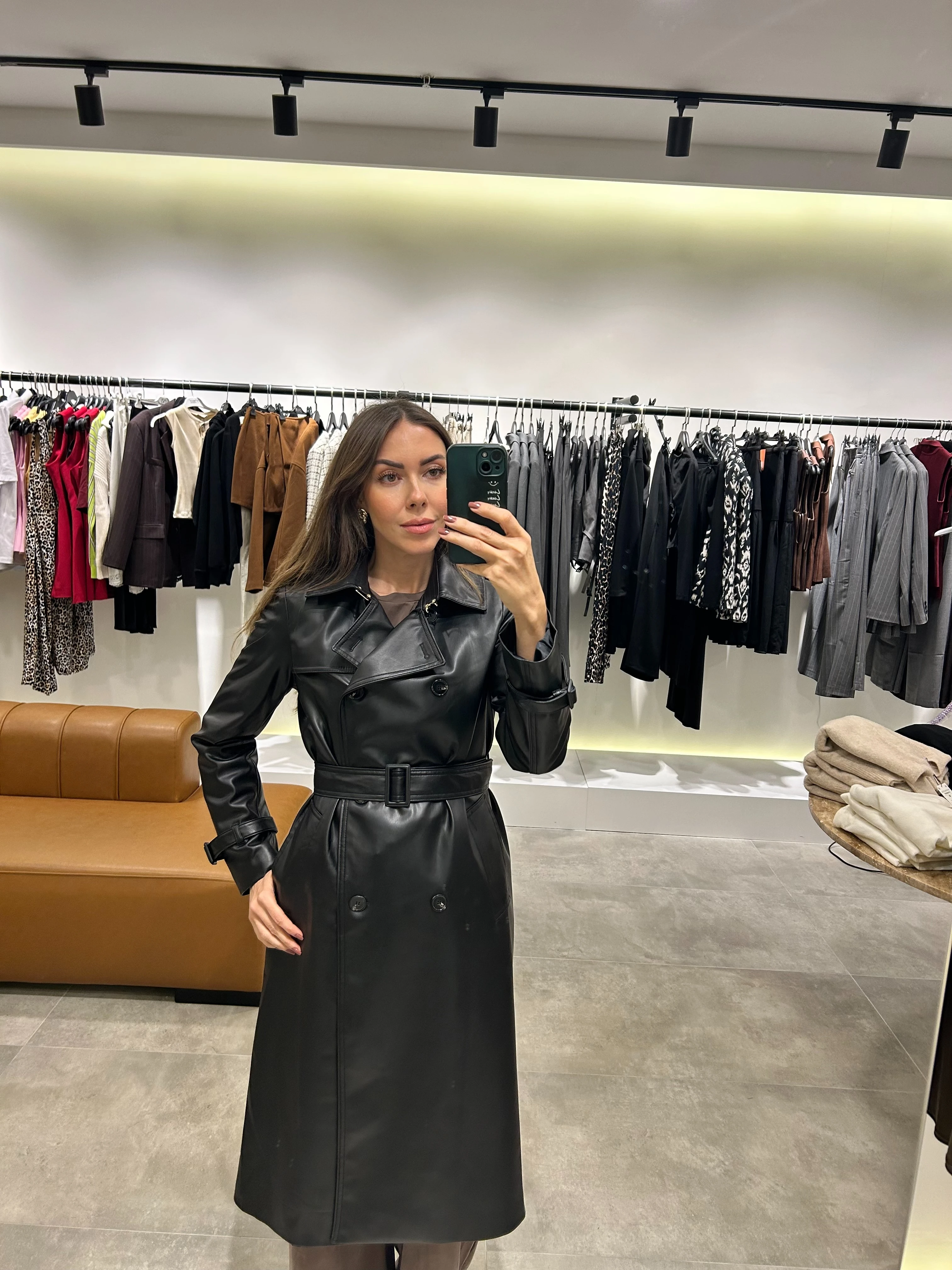 vegan deri trençkot