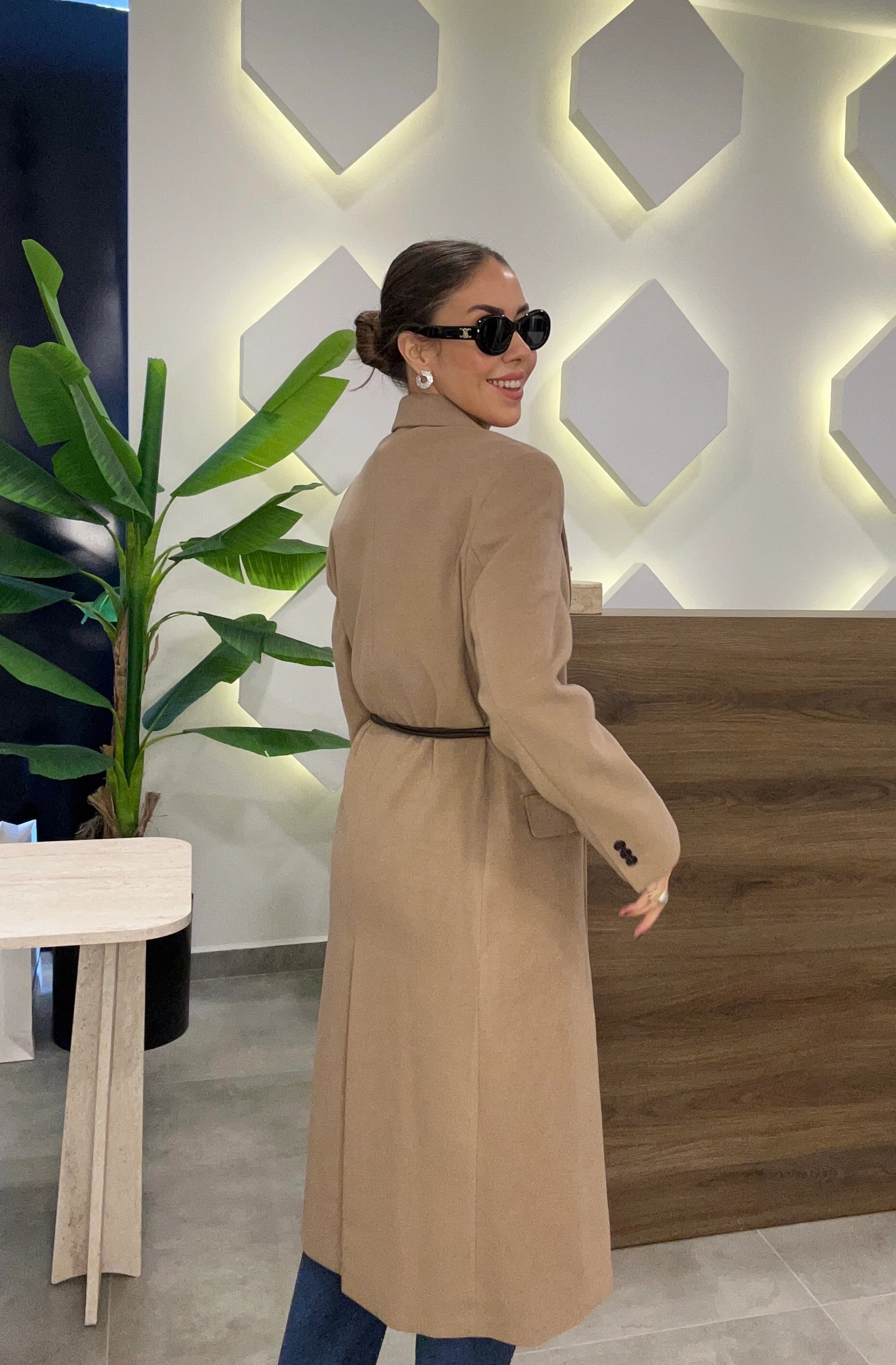 premium camel renk kaban