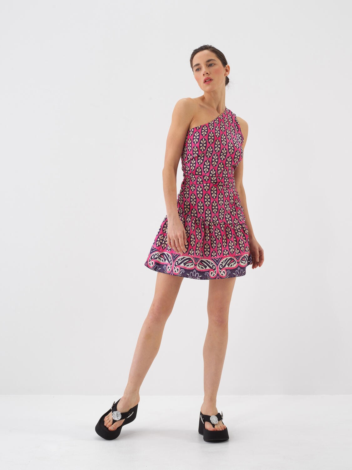 PEMBE REGULAR FIT PAMUKLU ELBİSE