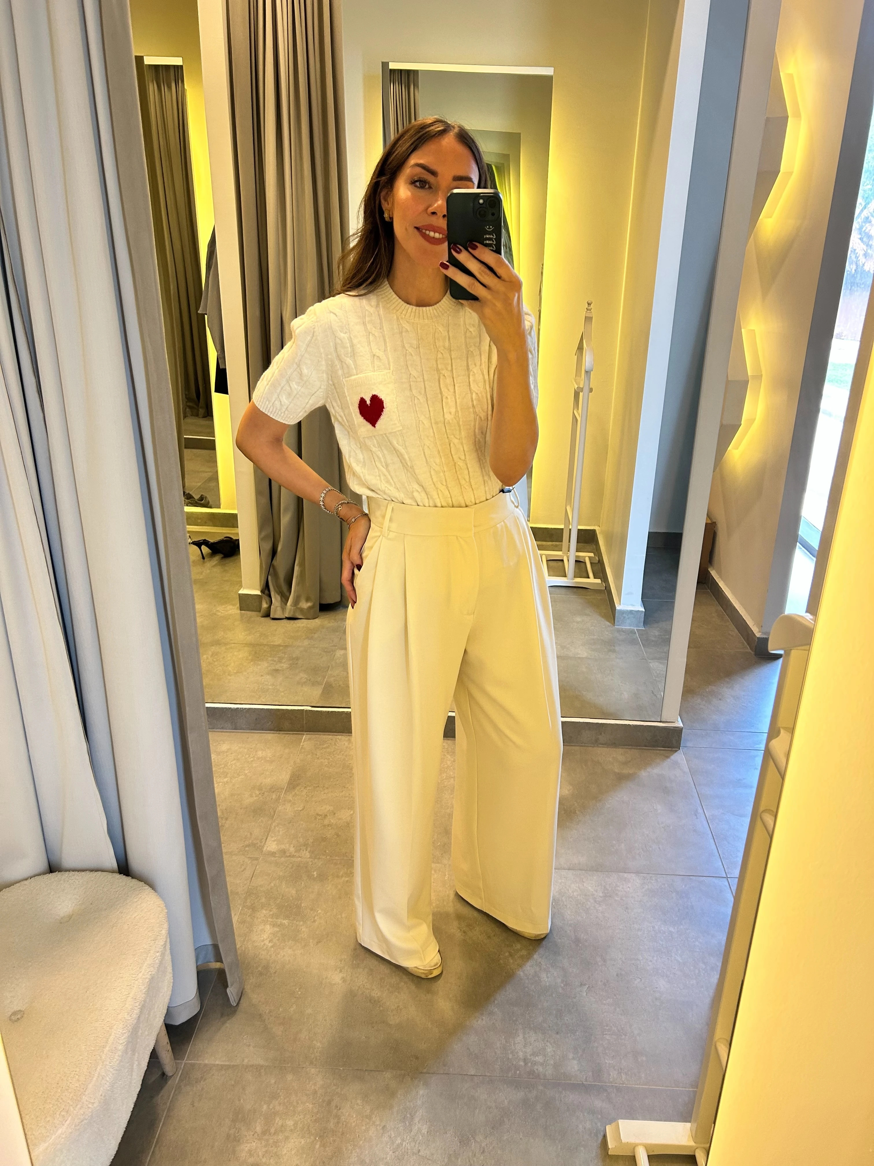 ekru kışlık palazzo pantolon 