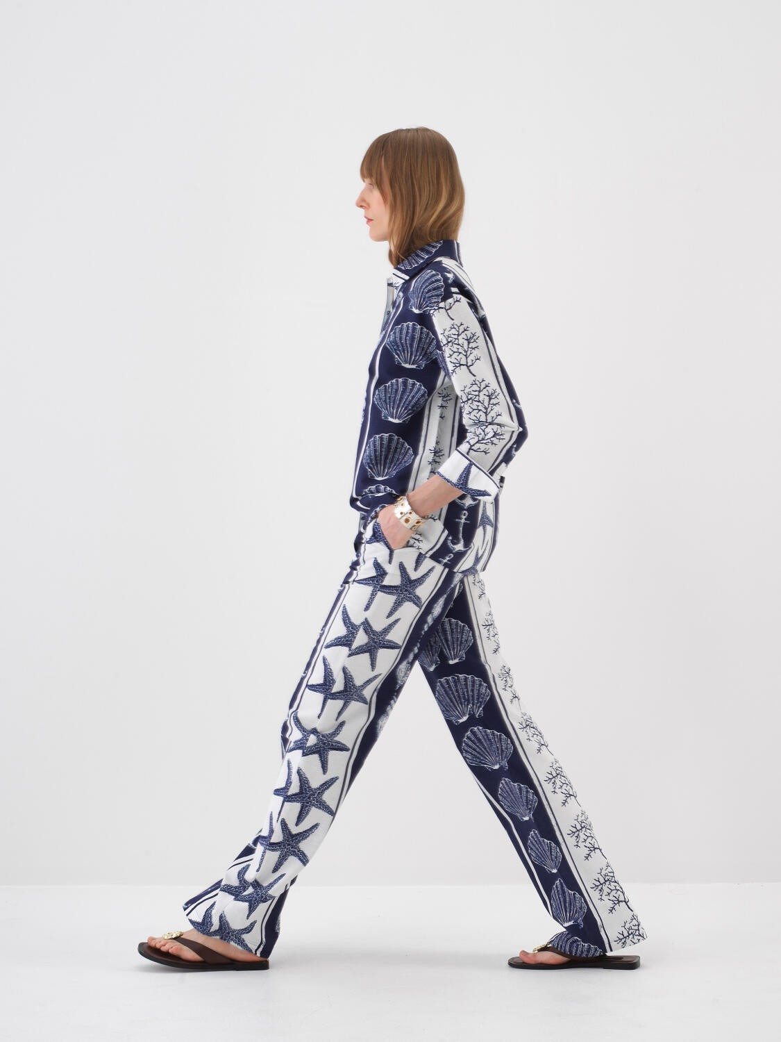 LACİVERT OVERSIZE KETEN GÖMLEK