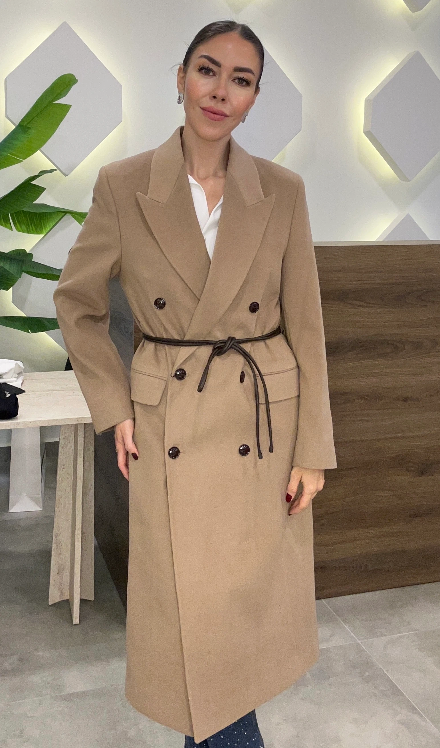 premium camel renk kaban