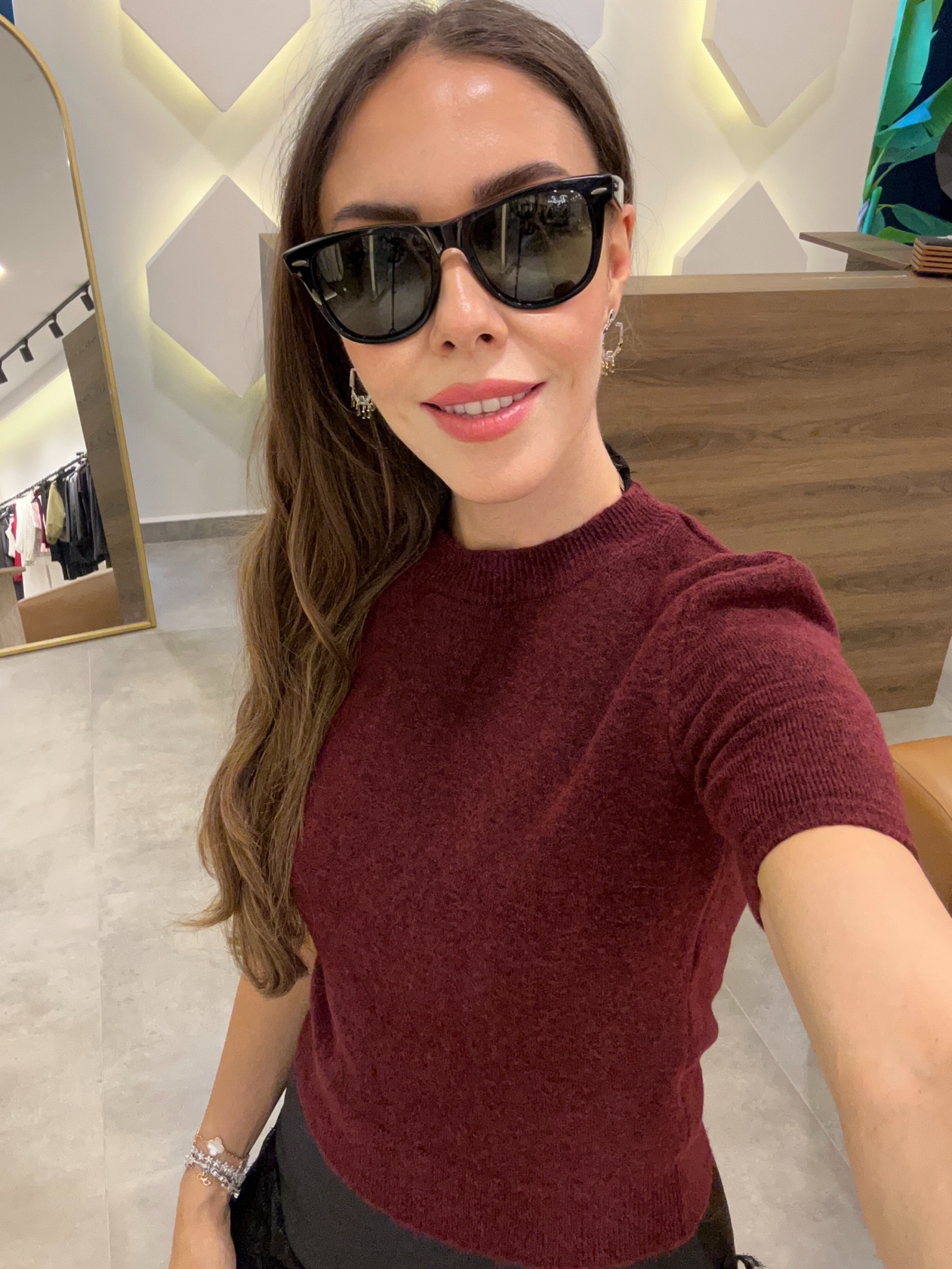 yumoş yarım kollu bordo triko 