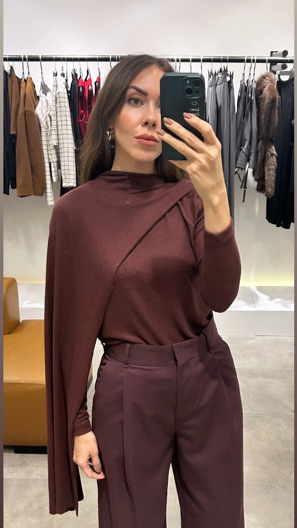 şal detaylı bordo triko