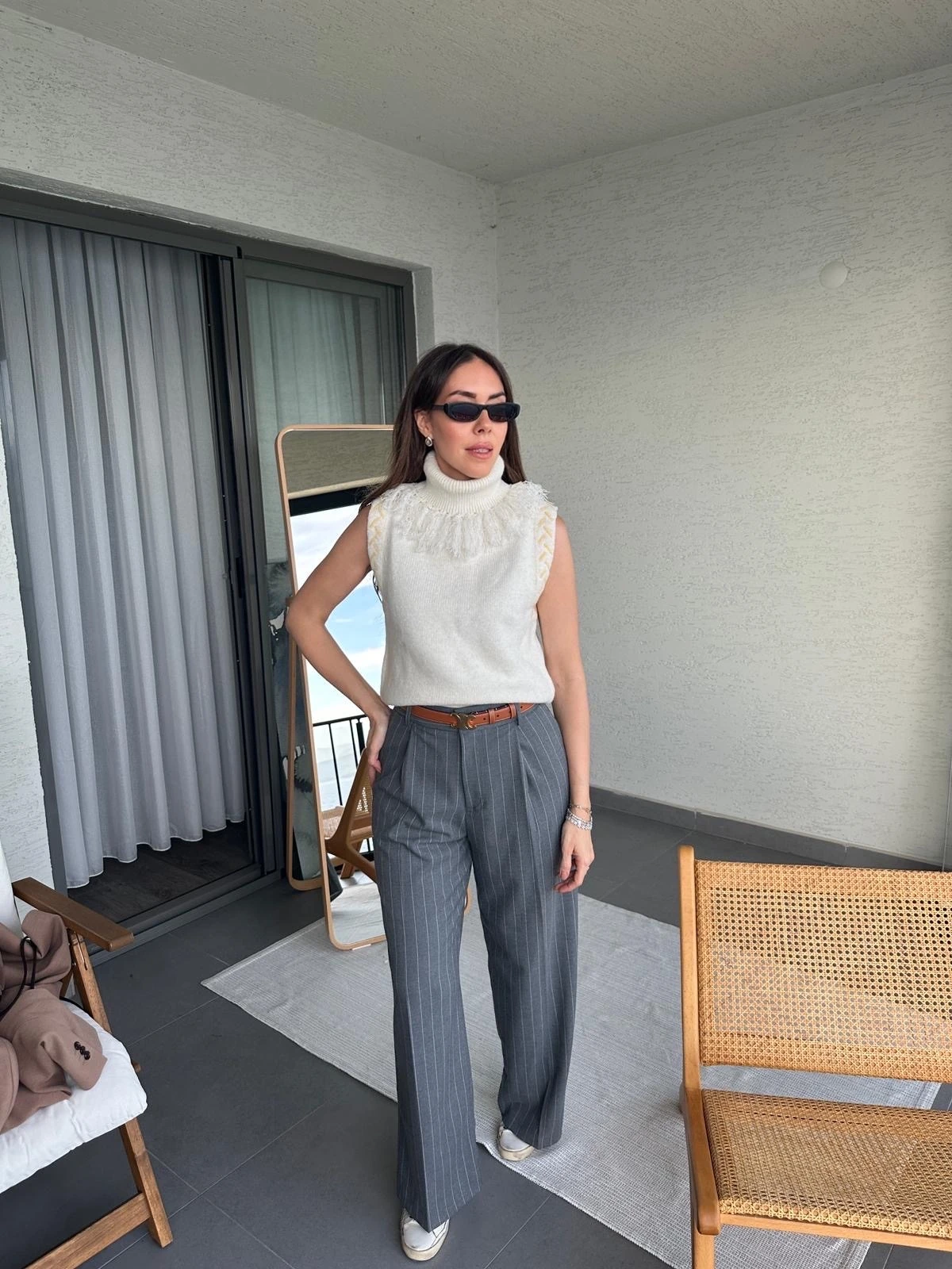 çizgili palazzo pantolon 