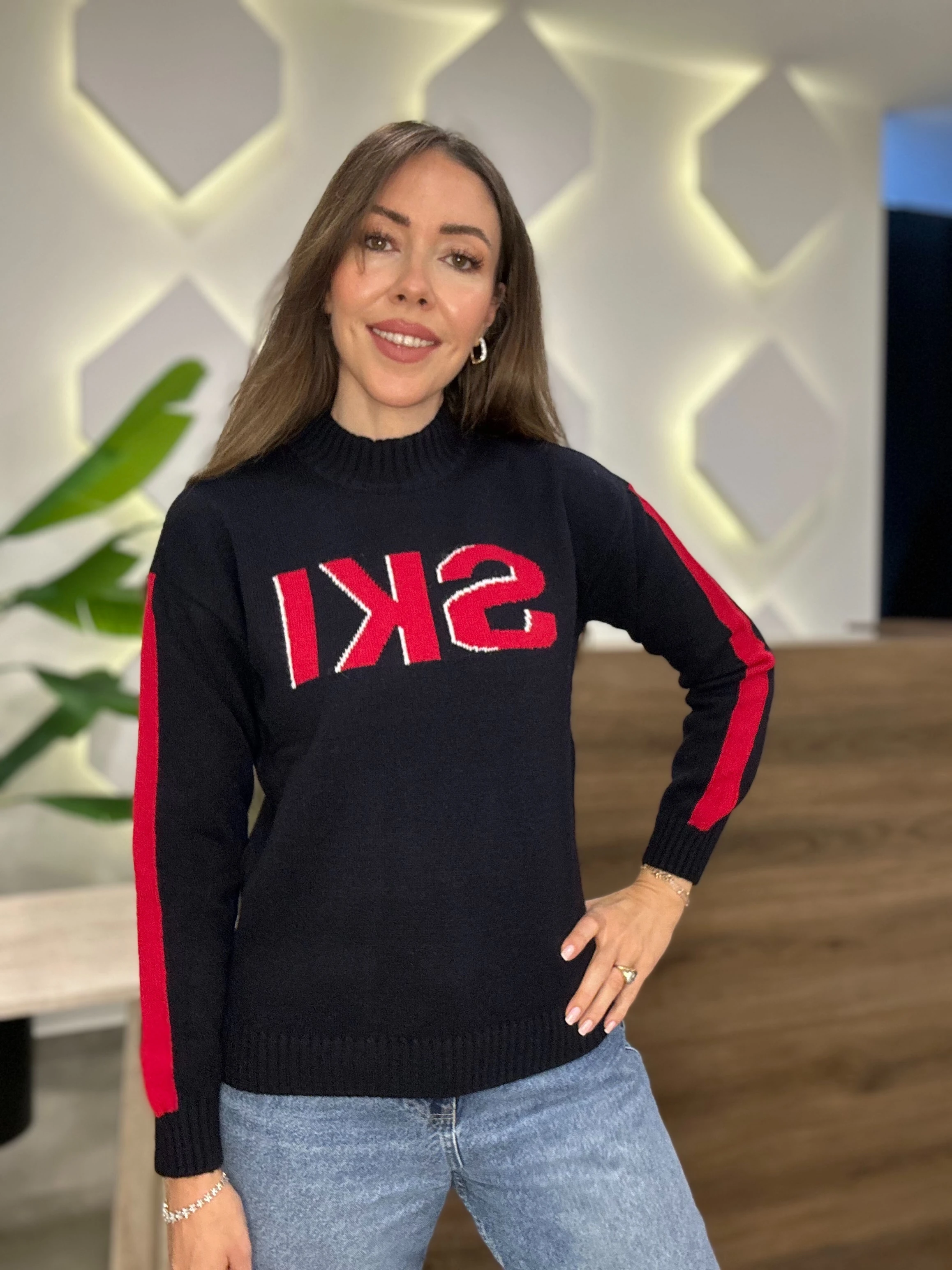 xint yün karışımlı kış temalı kazak