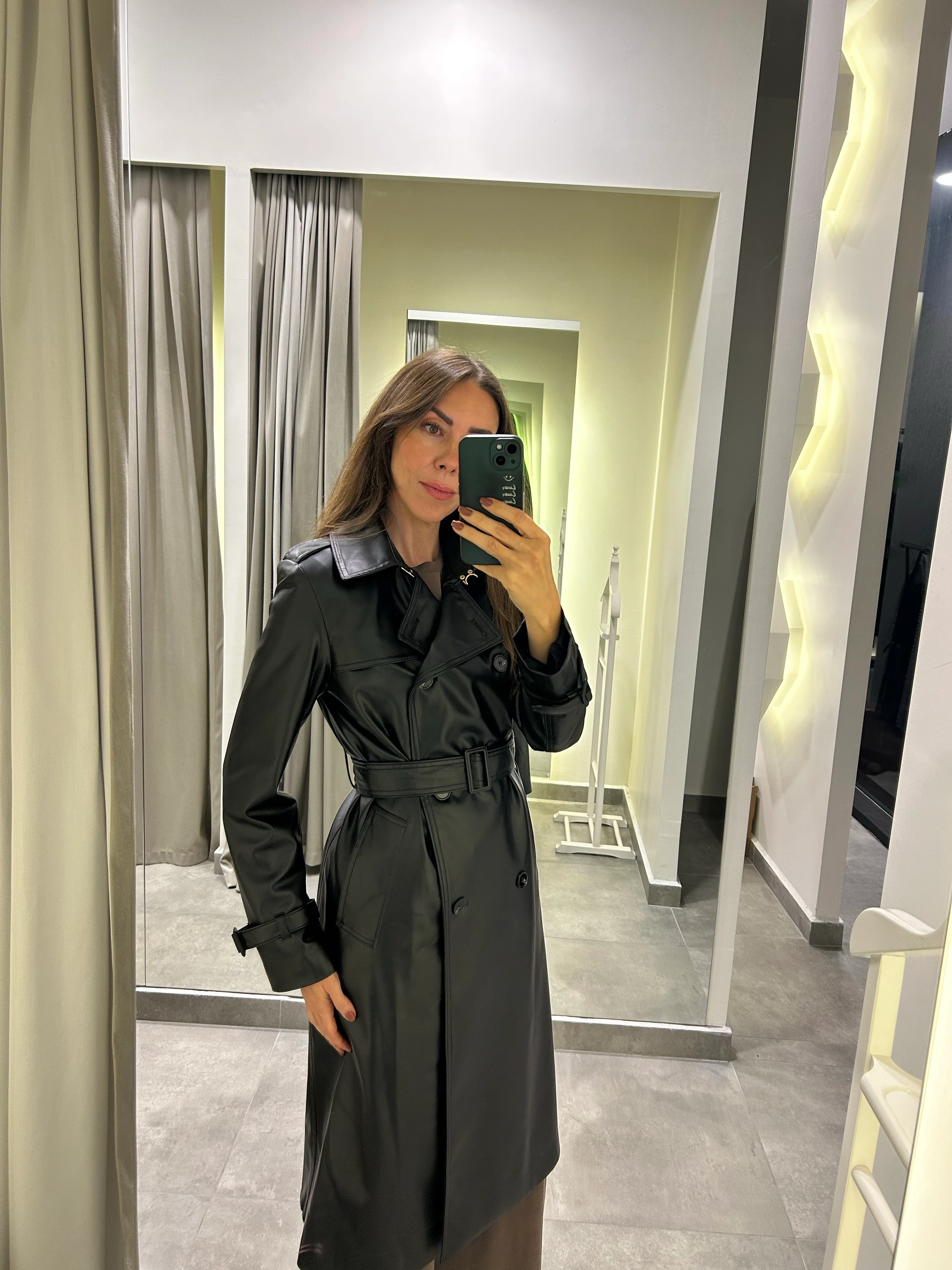 vegan deri trençkot