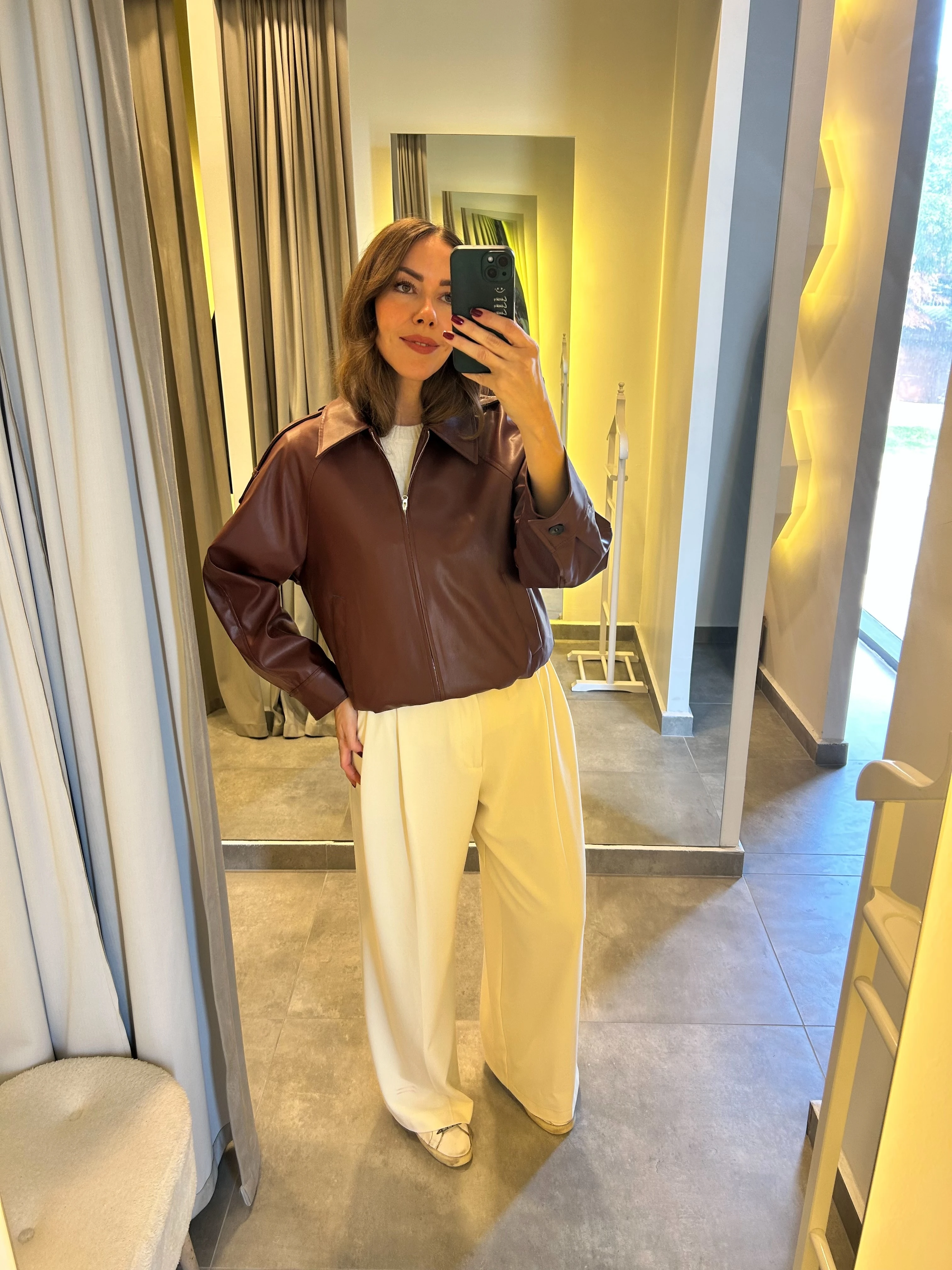 ekru kışlık palazzo pantolon 