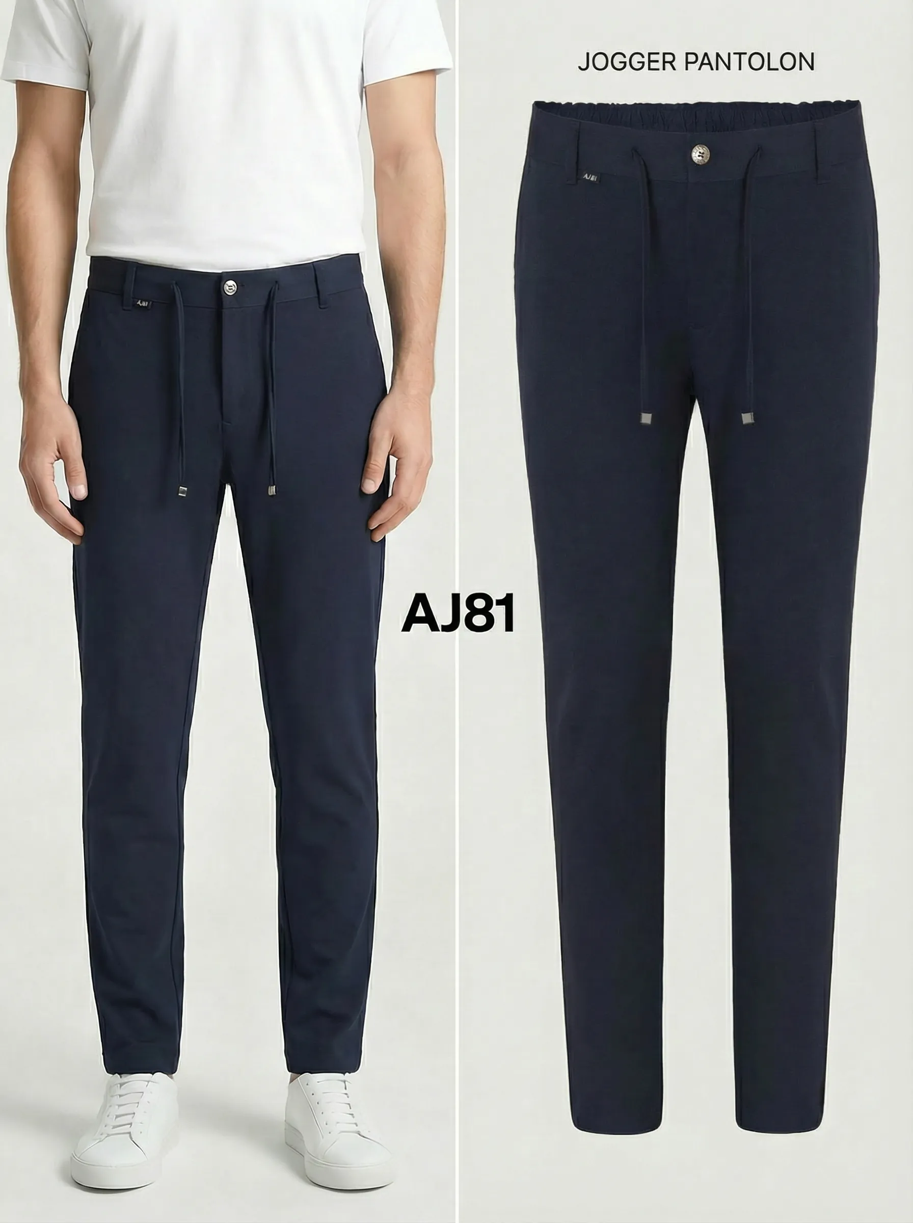 Erkek Beli Lastikli Jogger Pantolon - Lacivert