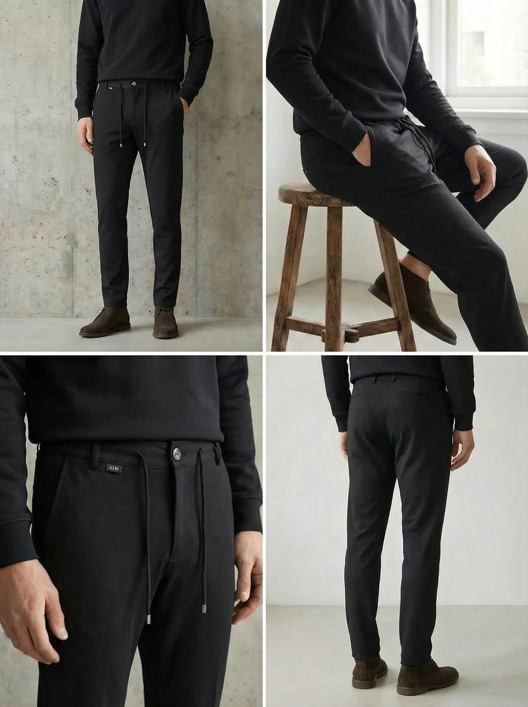 Erkek Yarım Lastikli Jogger Pantolon