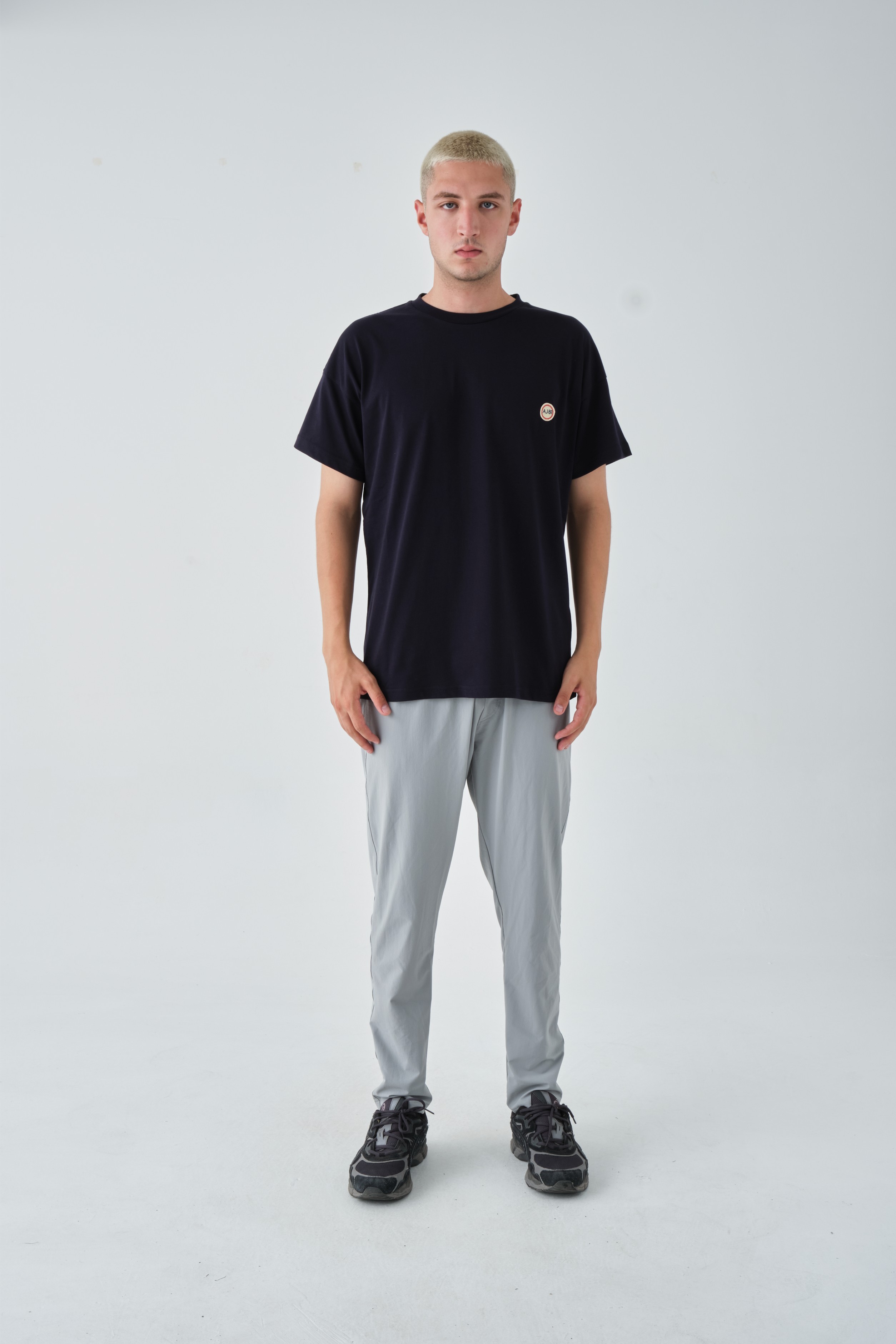 Basic Bisiklet Yaka Oversize Tişört - Lacivert