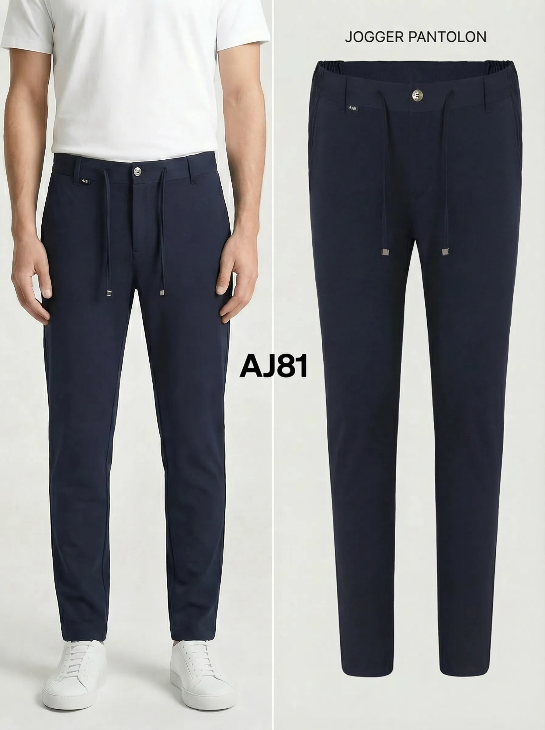 Erkek Yarım Lastikli Jogger Pantolon - Lacivert