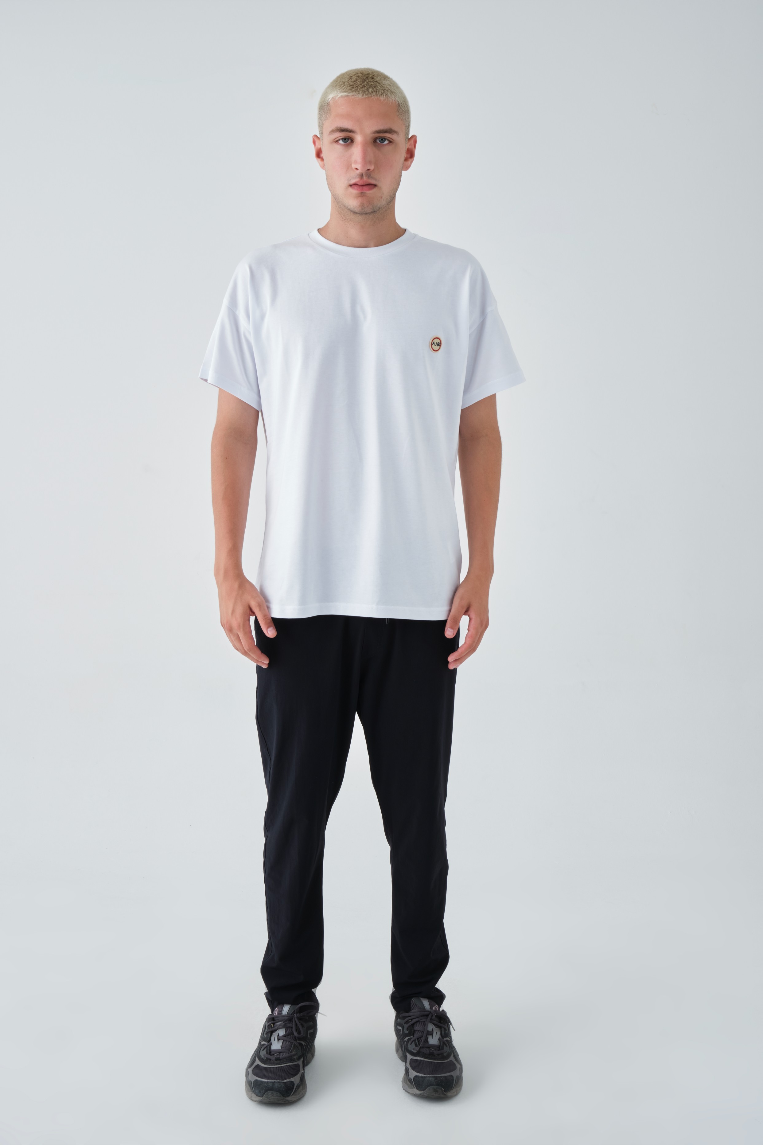 Basic Bisiklet Yaka Oversize Tişört - Beyaz