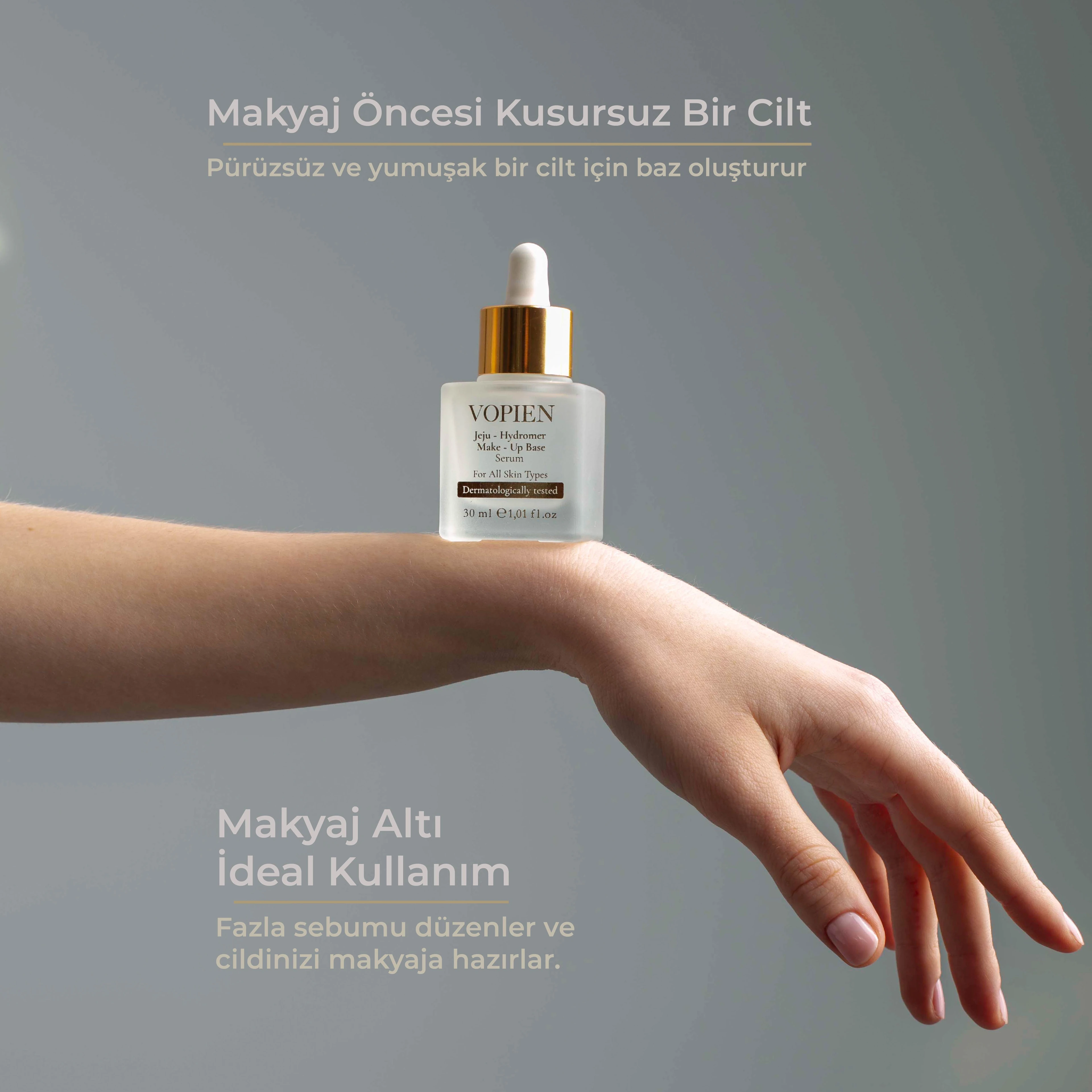 JEJU – HYDROMER MAKE UP BASE SERUM – Saf Canlandırıcı Makyaj Altı Baz Serum