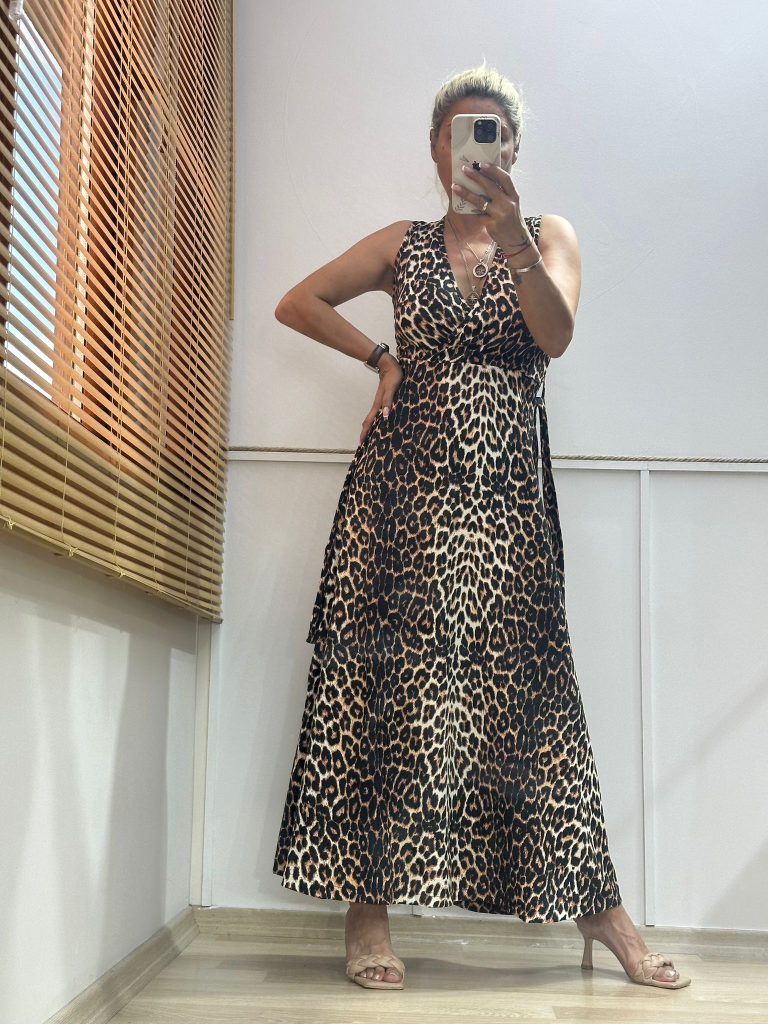MELİ LEOPAR ELBİSE