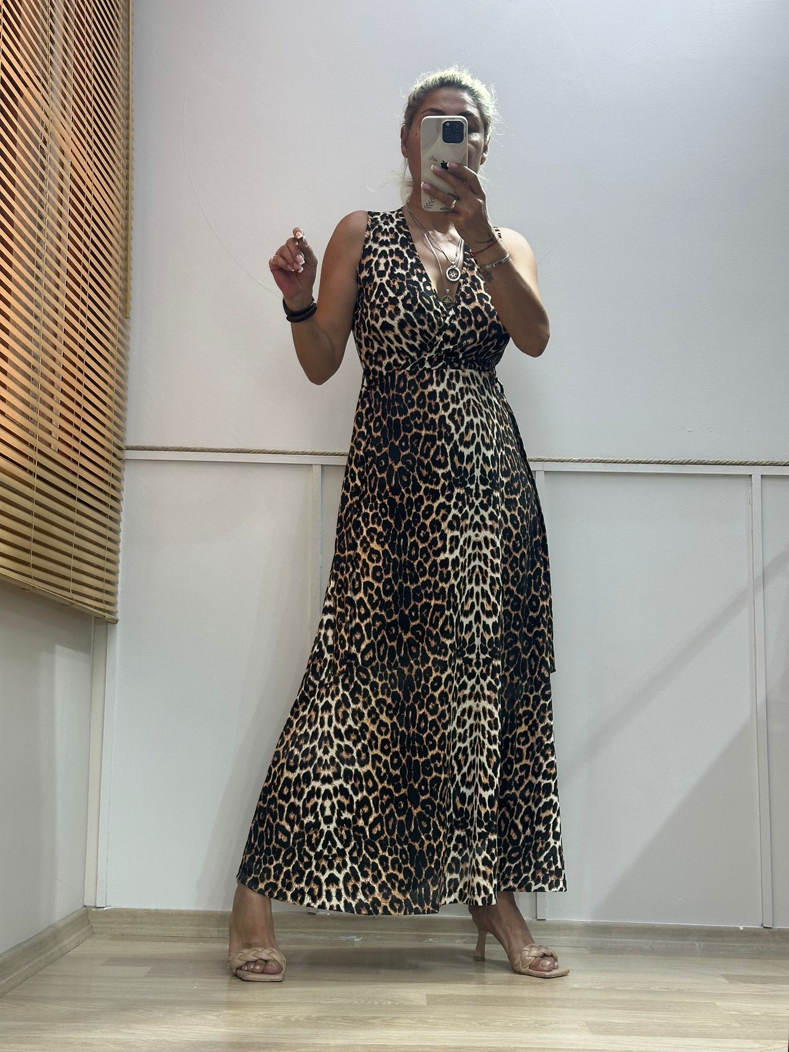MELİ LEOPAR ELBİSE