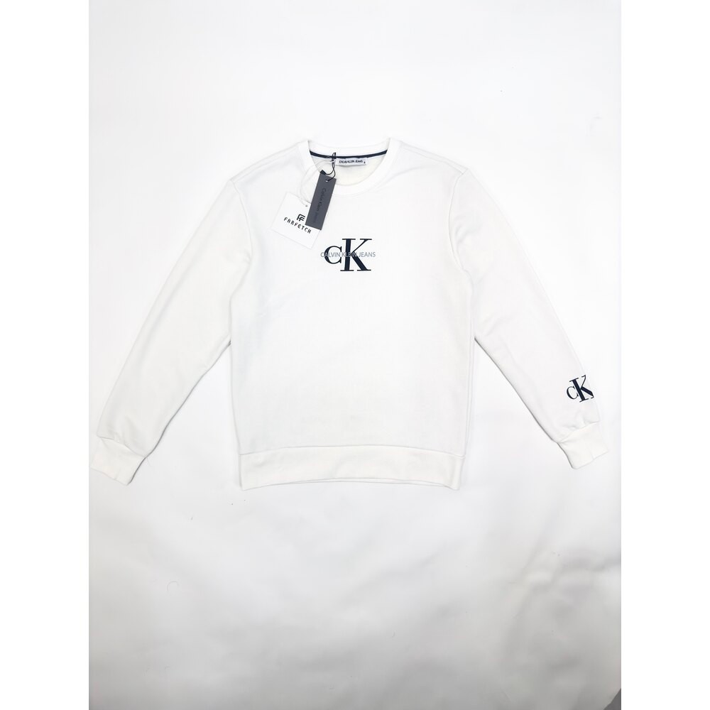 Calvin Klein Crew Logo Sweatshirt - Beyaz