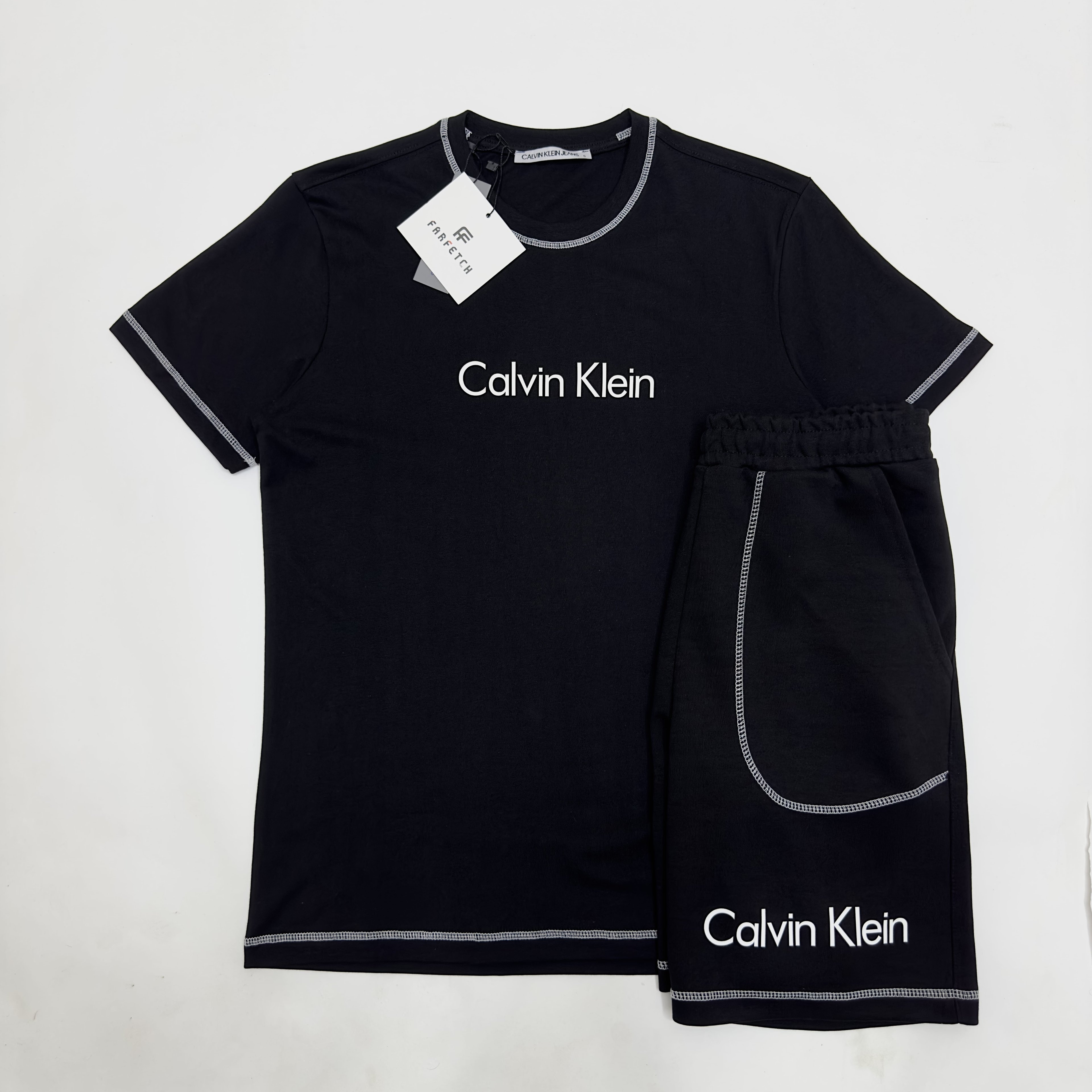 CK Fleece Short T-Shirt Takım - Siyah