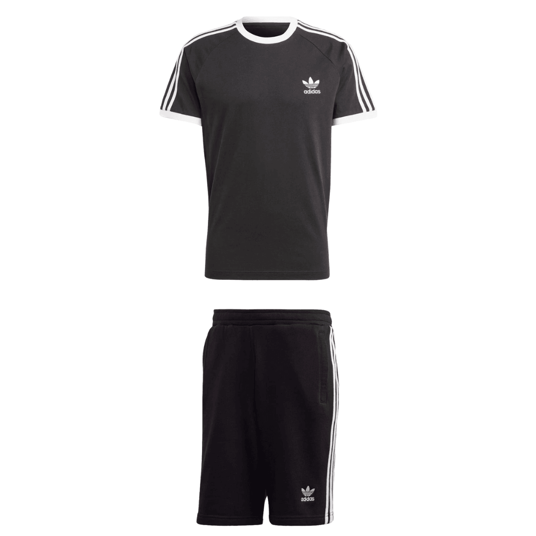 3-Stripes T-Shirt Short Takım - Siyah