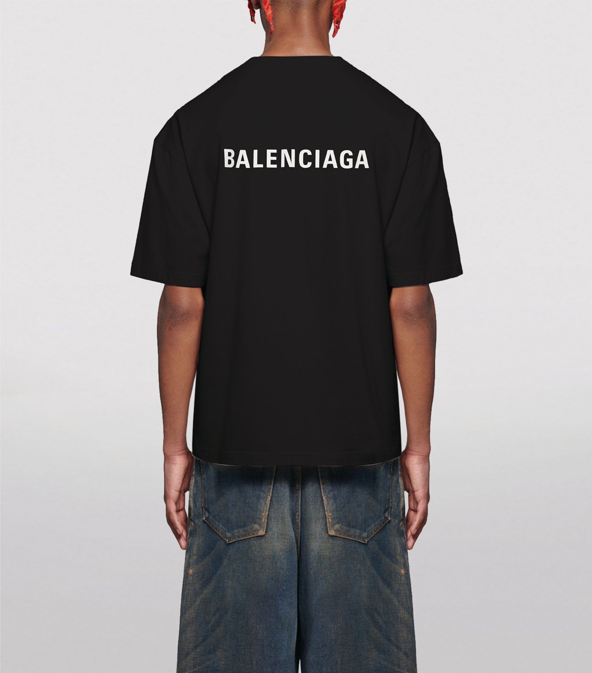 BALENCİAGA Logo Baskılı T-Shirt - Siyah