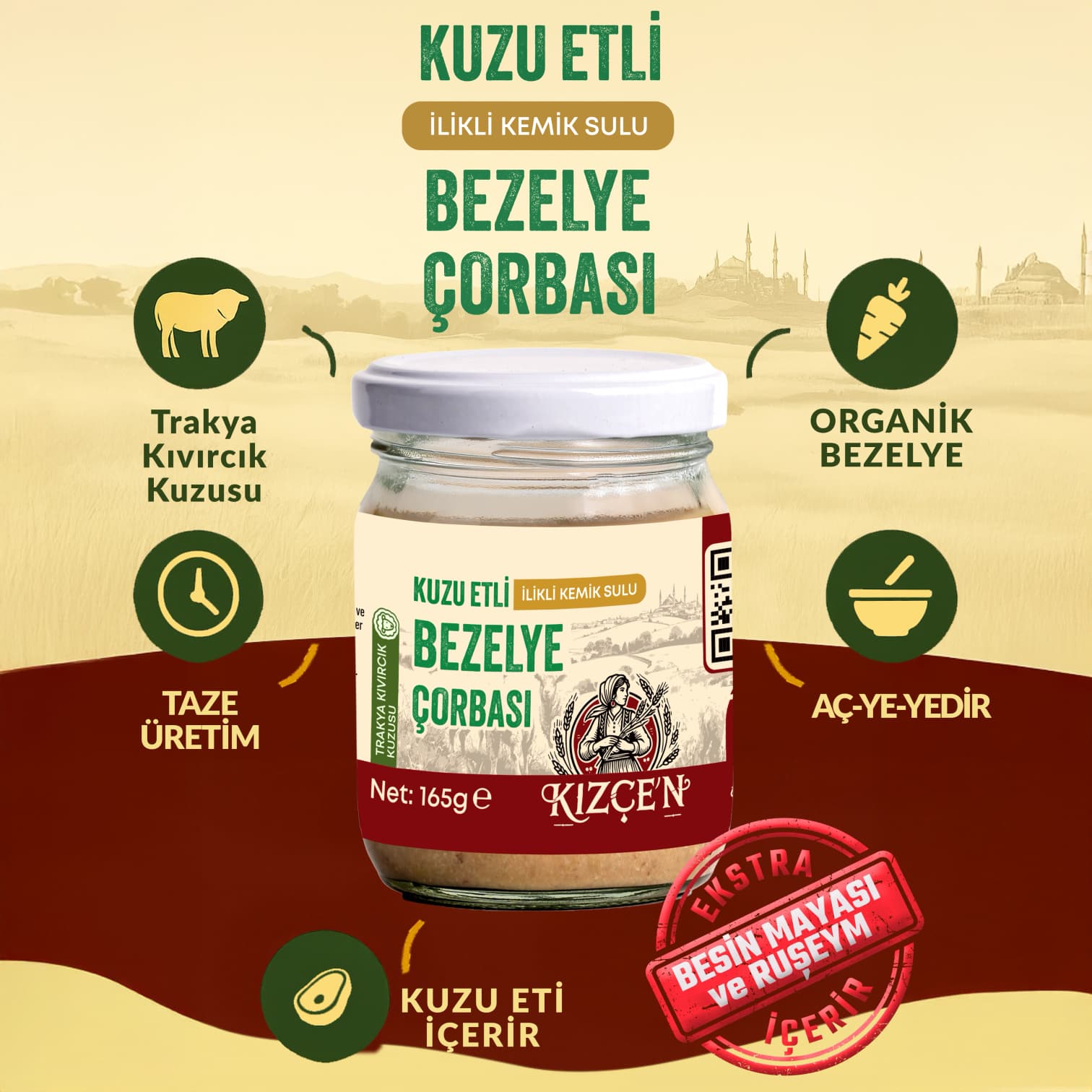 Kızçen Kaliteli 4'lü Kuzu Etli İlikli Çorba Paketi - Sağlık ve Lezzet Bir Arada 3