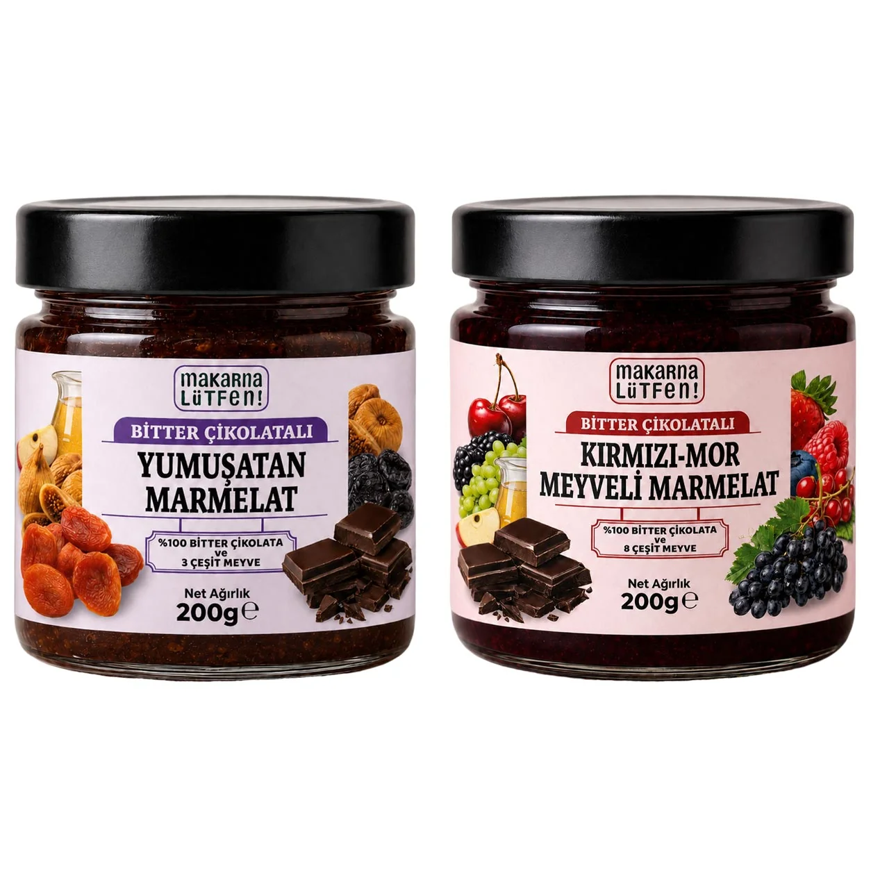 Avantajlı Bitter Çikolatalı Marmelat Seti (2x 200g)