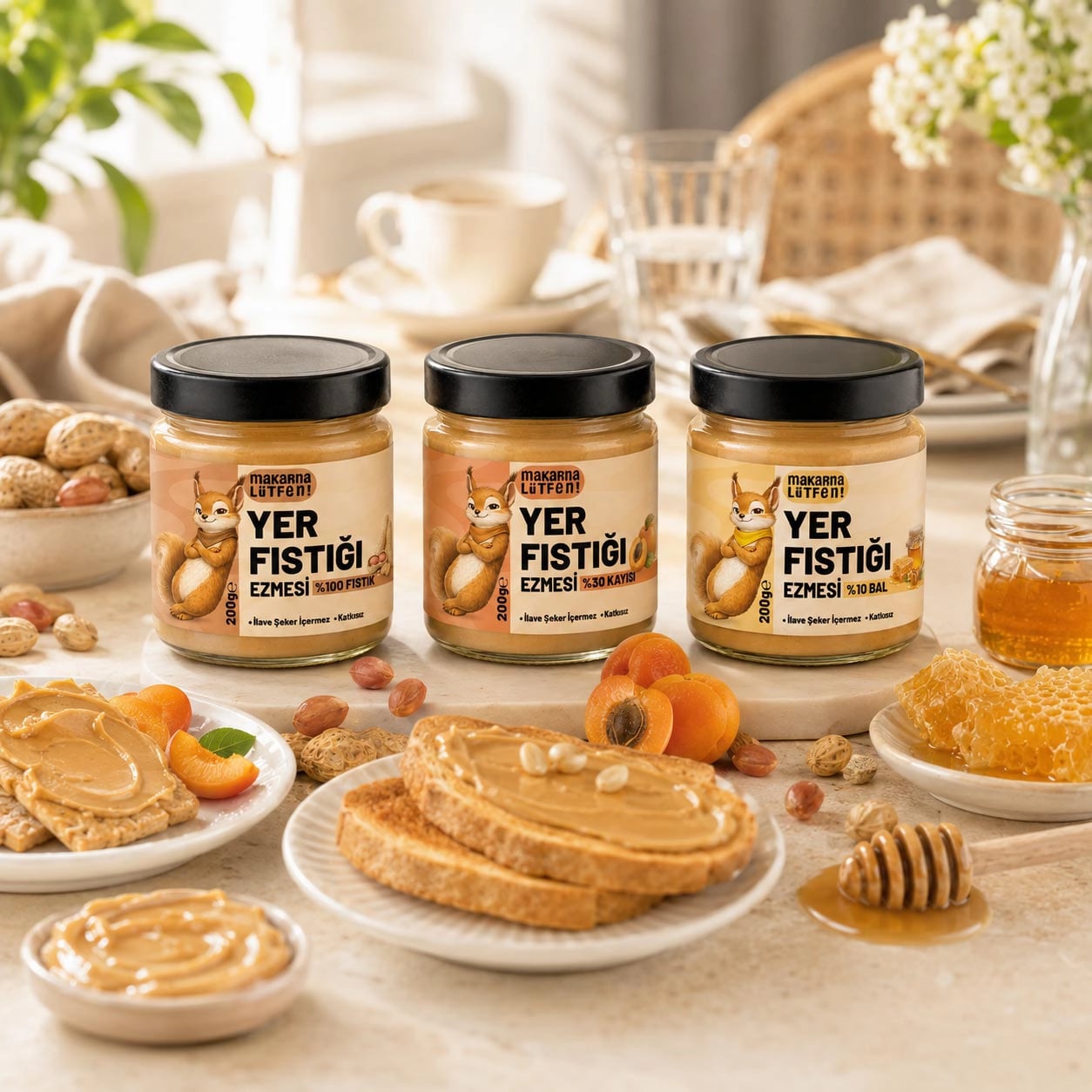 Makarna Lütfen 3x200g Yer Fıstığı Ezmesi - Sporcu ve Sağlık Dostu 4