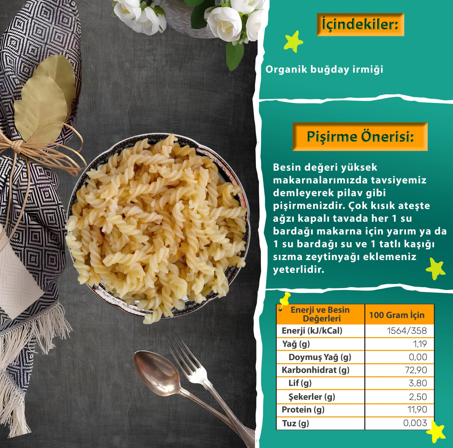 Organik Makarna (200 gram) 4