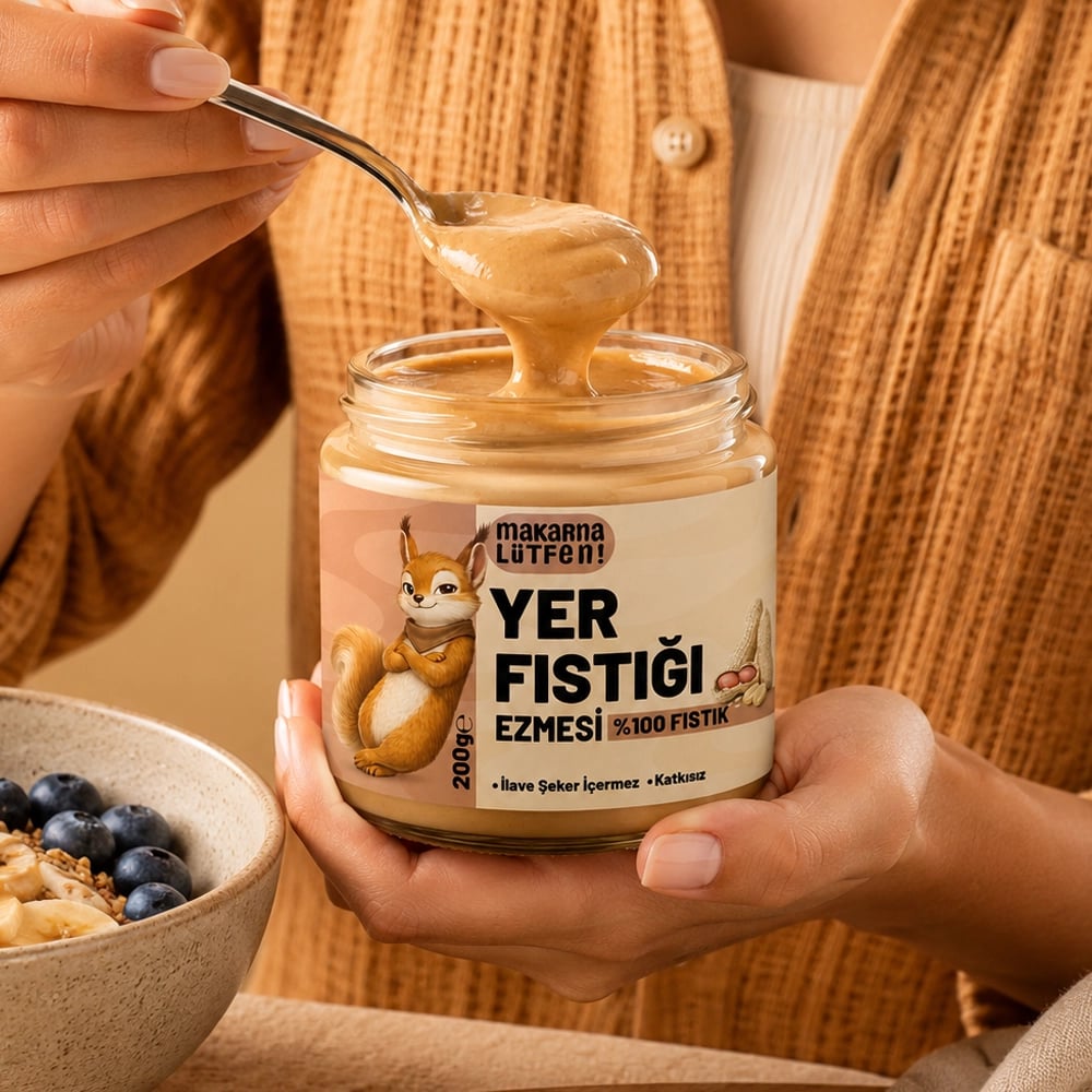 Makarna Lütfen %100 Yer Fıstığı Ezmesi (200g) - Sağlıklı Atıştırmalık & Kahvaltılık 4