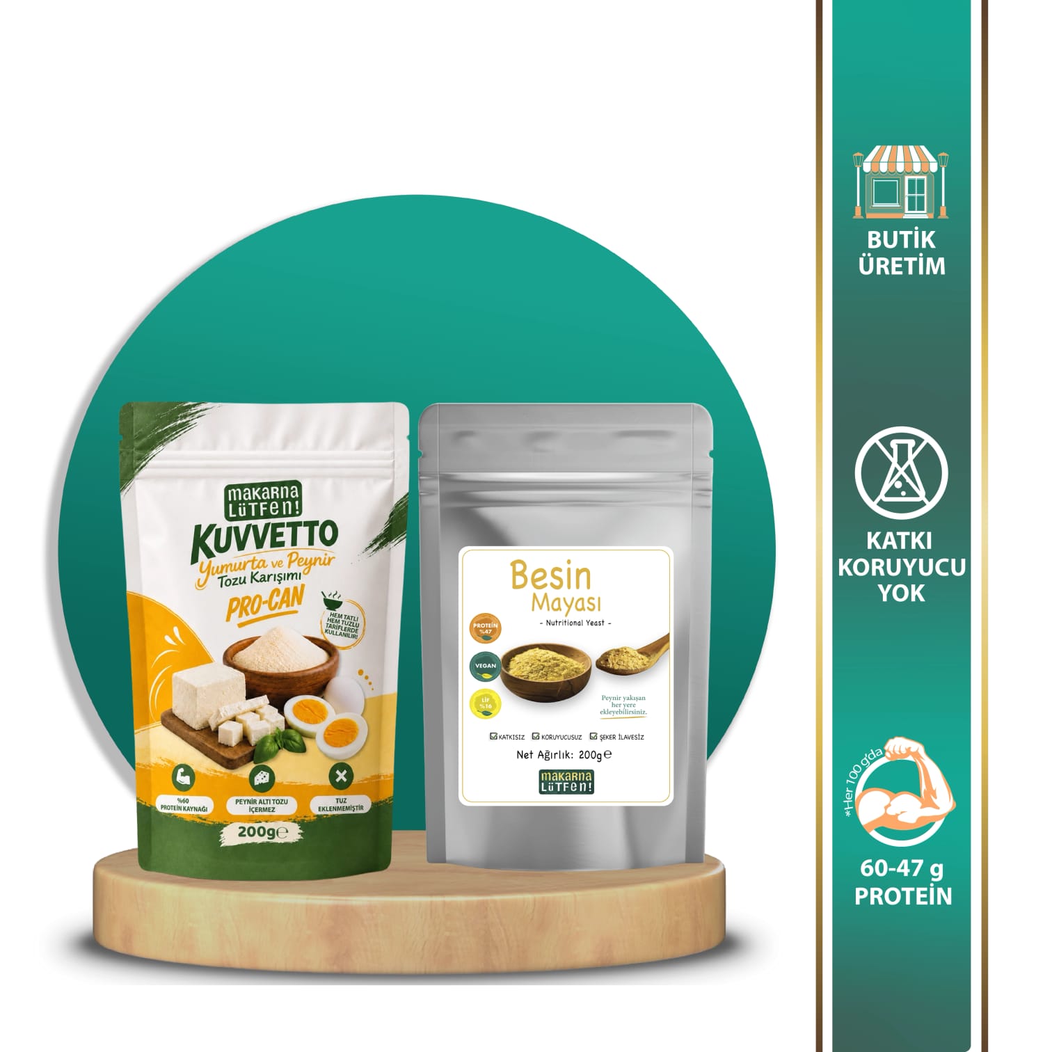 Avantajlı Besin Mayası ve Yumurta Peynir Tozu Karışımı (Protein Seti - 200'er gram) 3