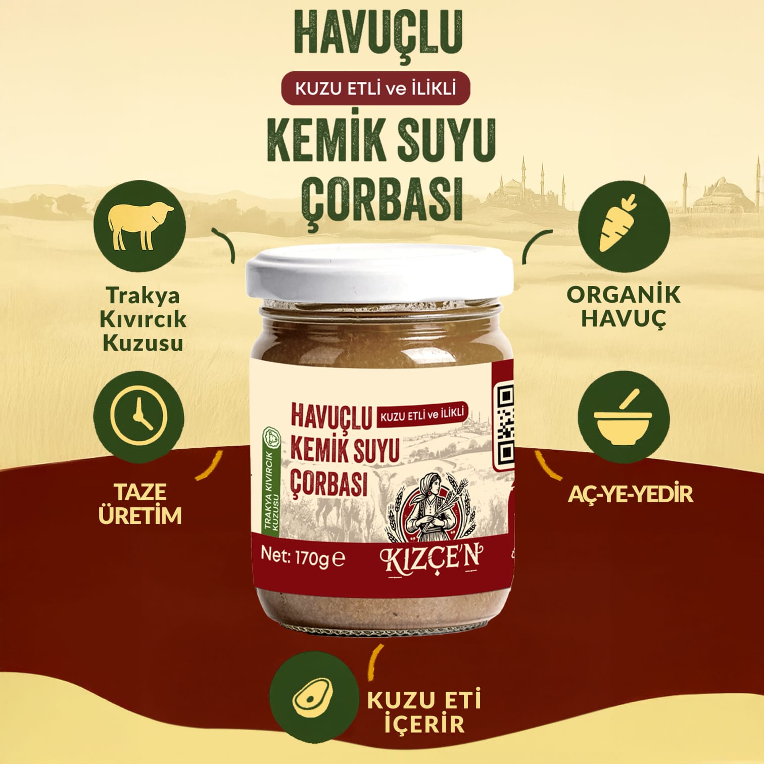 Kızçen Kaliteli 4'lü Kuzu Etli İlikli Çorba Paketi - Sağlık ve Lezzet Bir Arada 2