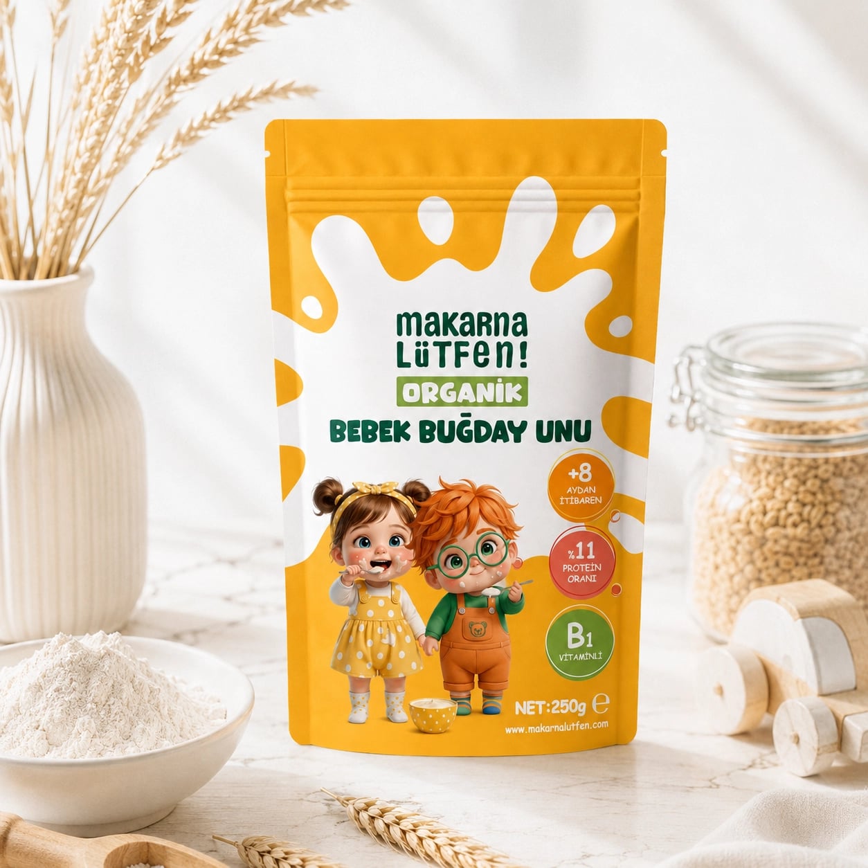 Makarna Lütfen Organik Bebeklere Özel Buğday Unu (250g) 4