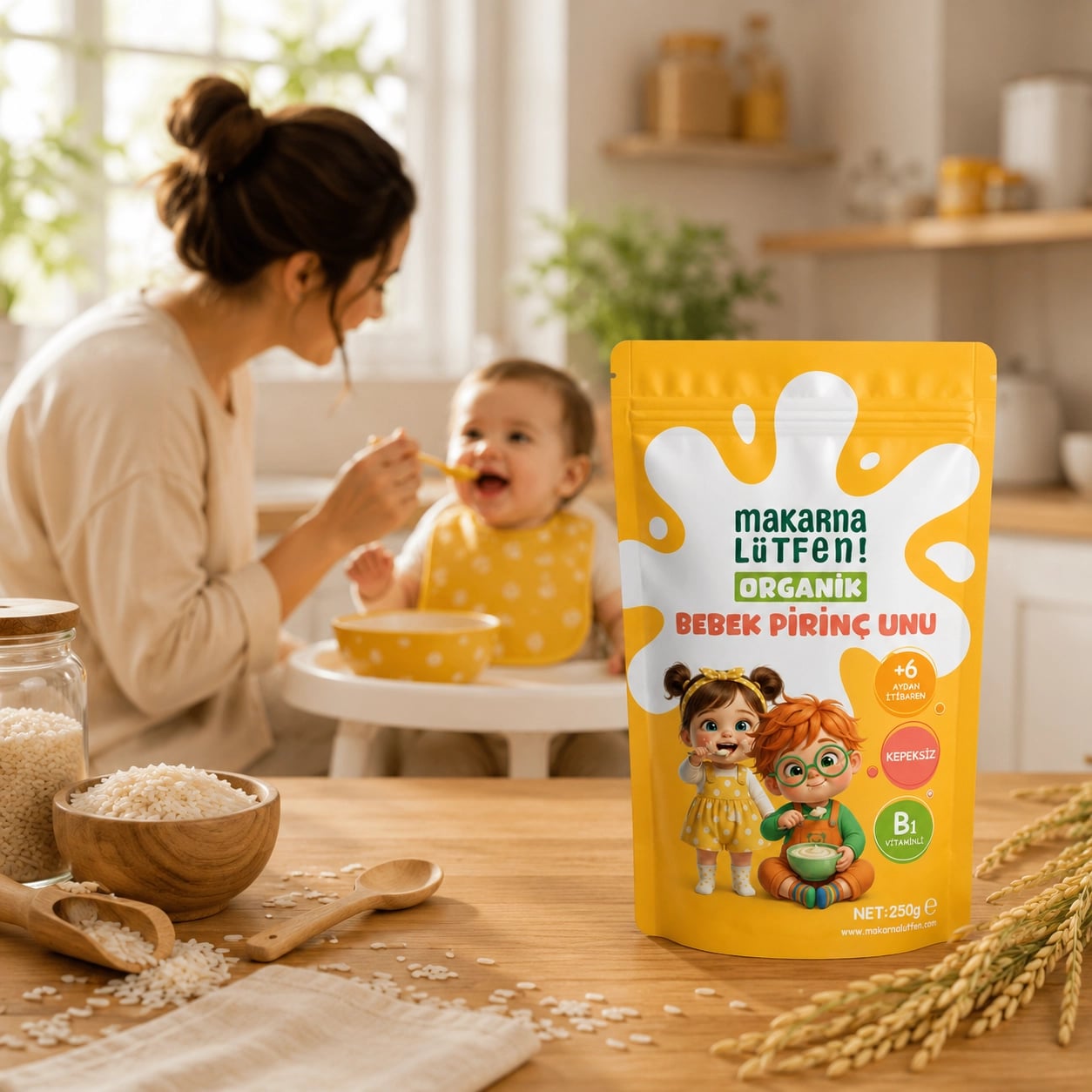 Makarna Lütfen Organik Pirinç Unu Bebekler İçin (250 gr) 2