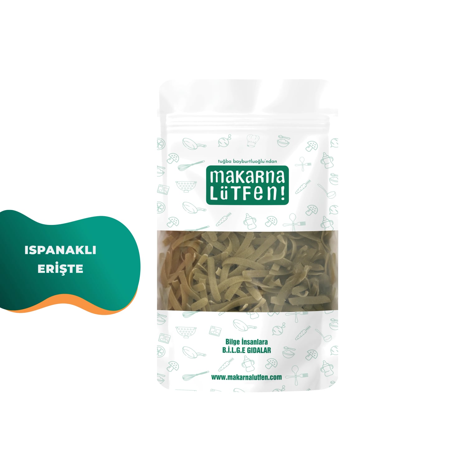 Doğal Ev Yapımı Ispanaklı Erişte - Katkısız ve Lezzetli (200 gr) 2
